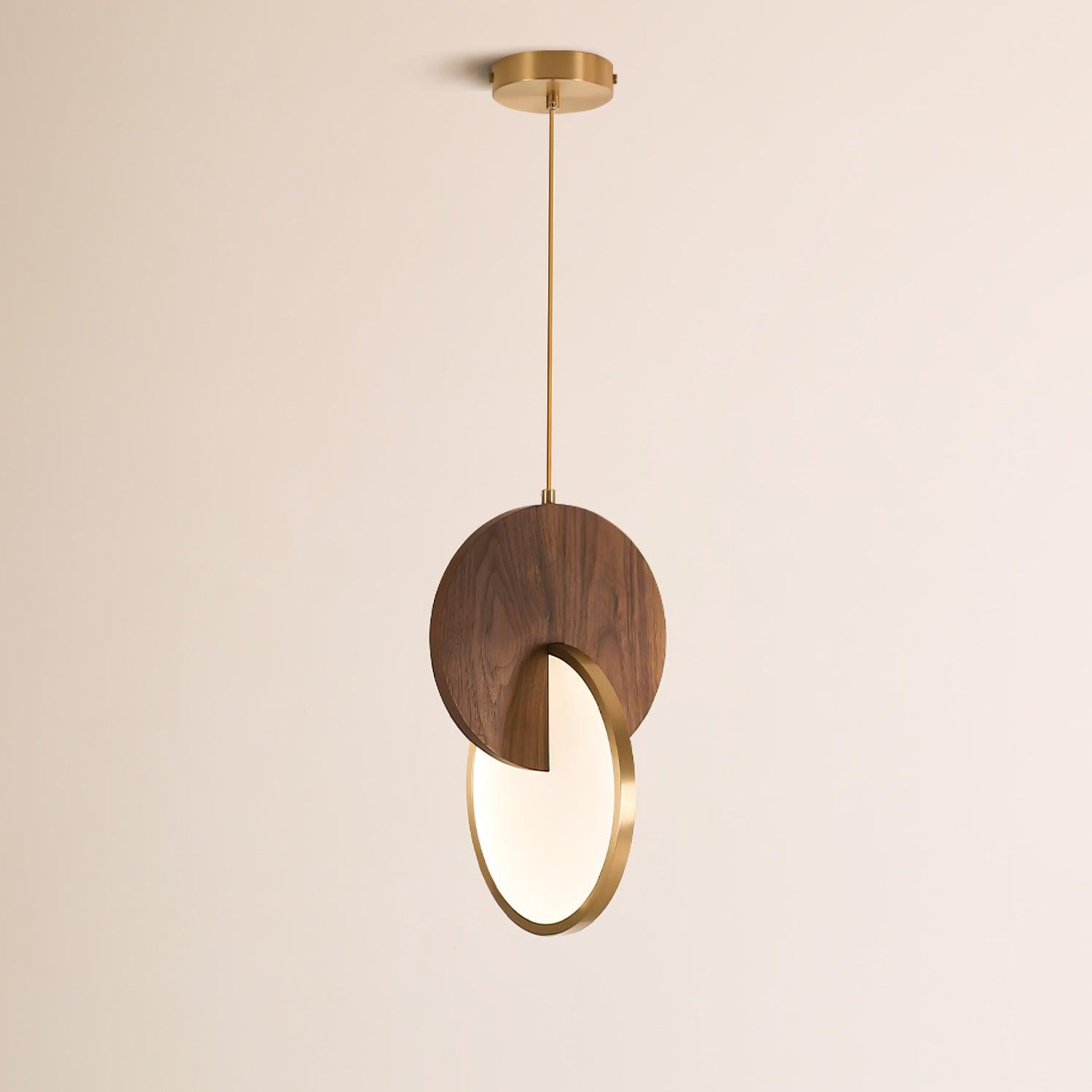 Modern Double Disk Pendant Light - Adjustable Hanging Chandelier for Dining Room, Kitchen Island & Living Room Decor