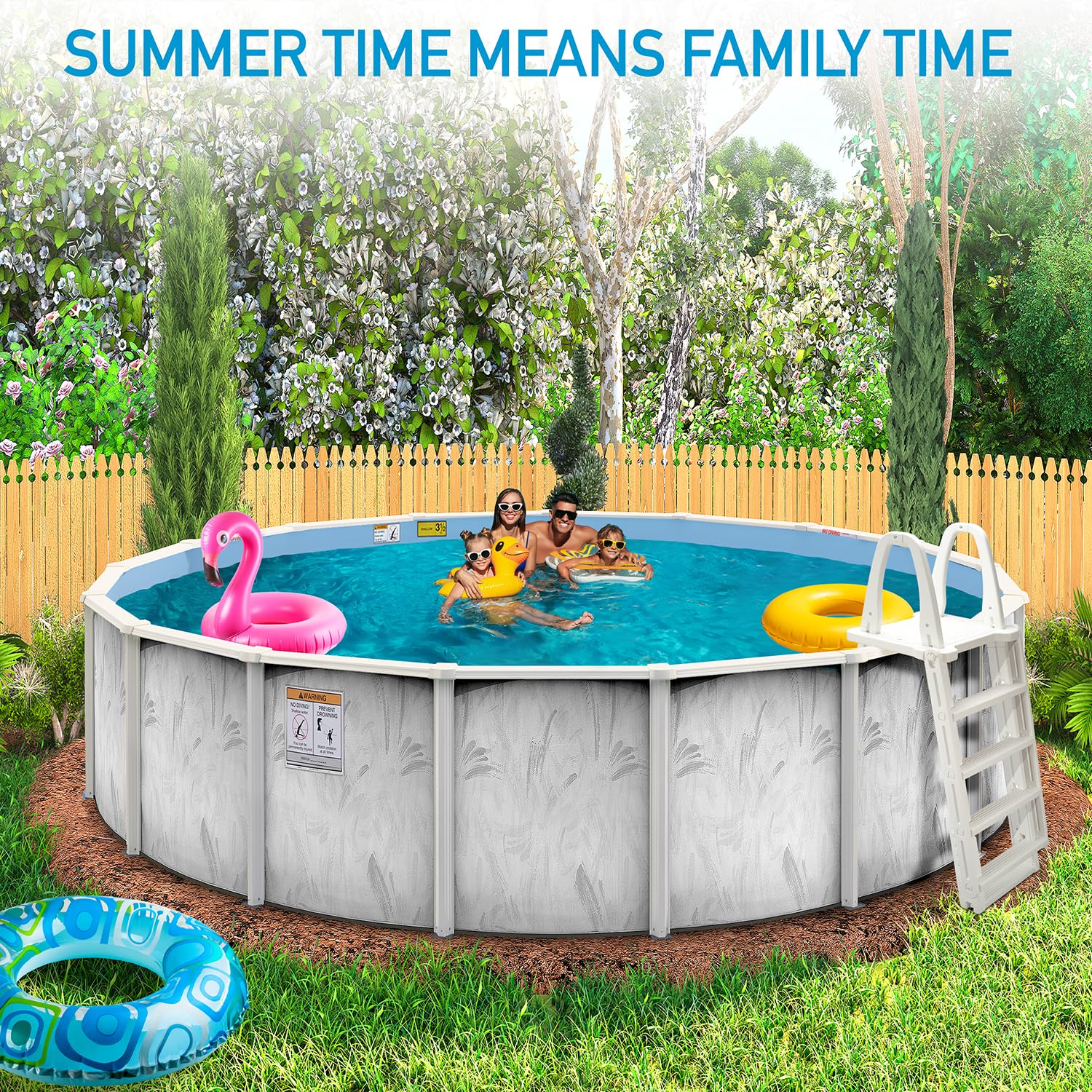 21 Foot x 52 Inch Doughboy Above Ground Pool Kit - Steel Wall Pool with Liner, Sand Filter, Pump & Skimmer - Made in USA by Hollowell Industries - Perfect for Backyard Family Fun & Summer Relaxation