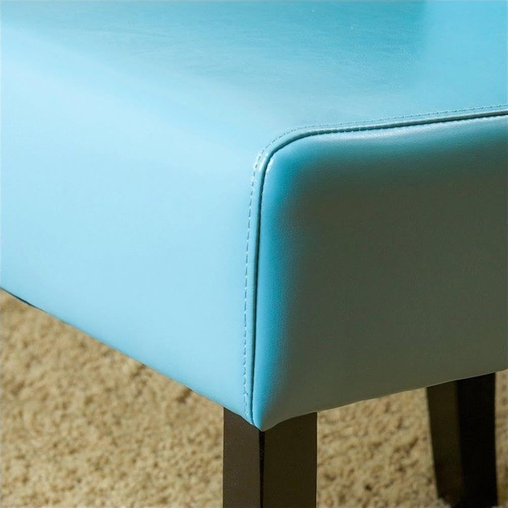 Christopher Knight Home Taylor Bonded Leather Dining Chairs, 2-Piece Set, Teal Blue - Modern Comfortable Seating for Kitchen, Dining Room & Office