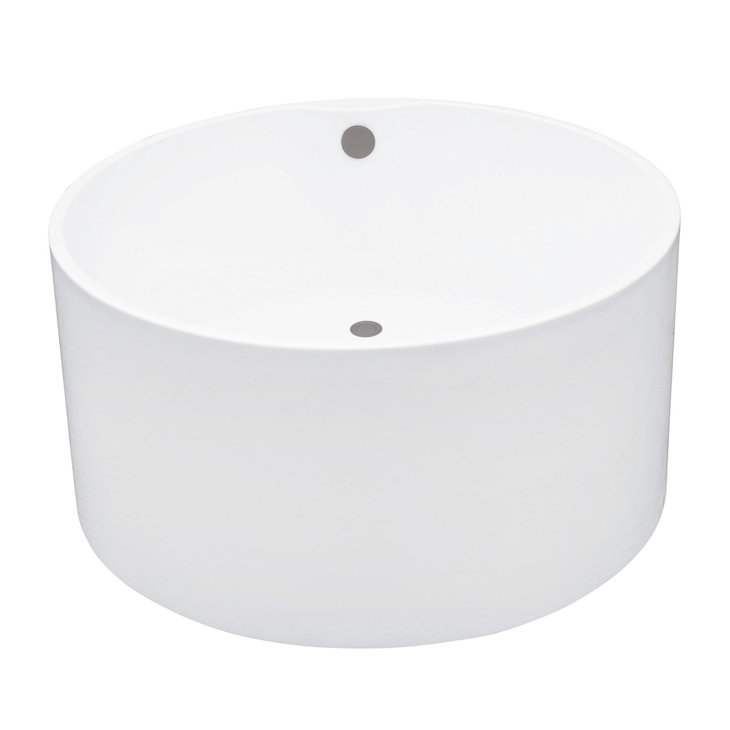 Aqua Eden 45 Inch Acrylic Freestanding Bathtub - Round Double-Ended Soaking Tub with Overflow Drain, Glossy White & Brushed Nickel Finish | Spa-Like Relaxation for Master Bathroom or Luxury Home Retreat