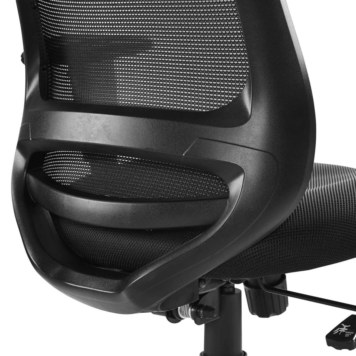Modway Forge Mesh Adjustable Swivel Office Chair - Ergonomic Computer Desk Chair with Lumbar Support, Black - Perfect for Home Office, Gaming & Workspaces