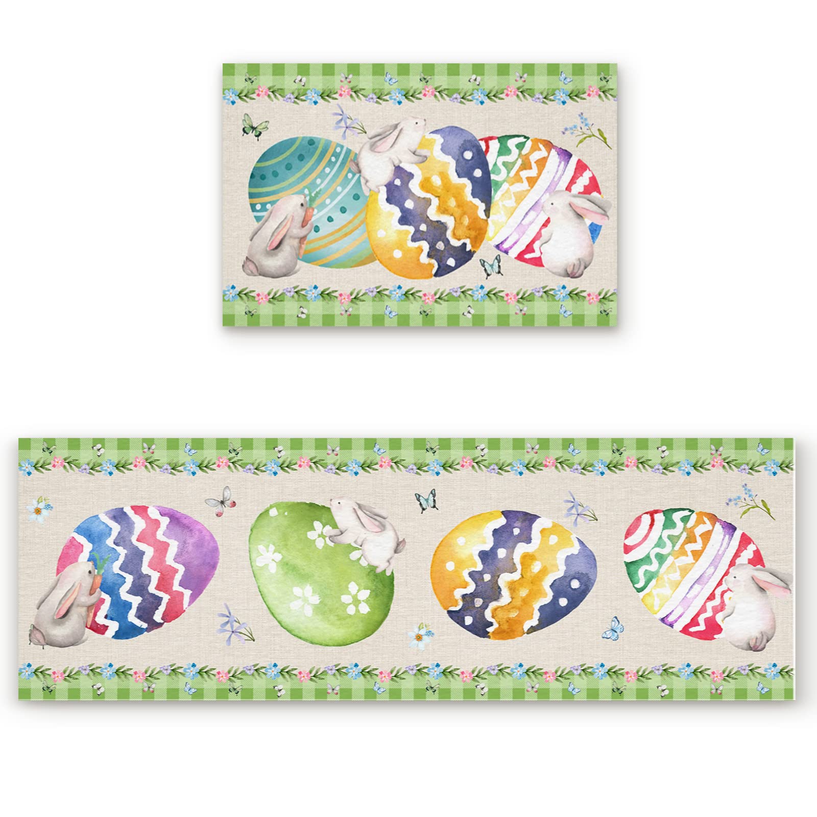 Non-Slip Washable Kitchen Rugs Set - 15.7x23.6