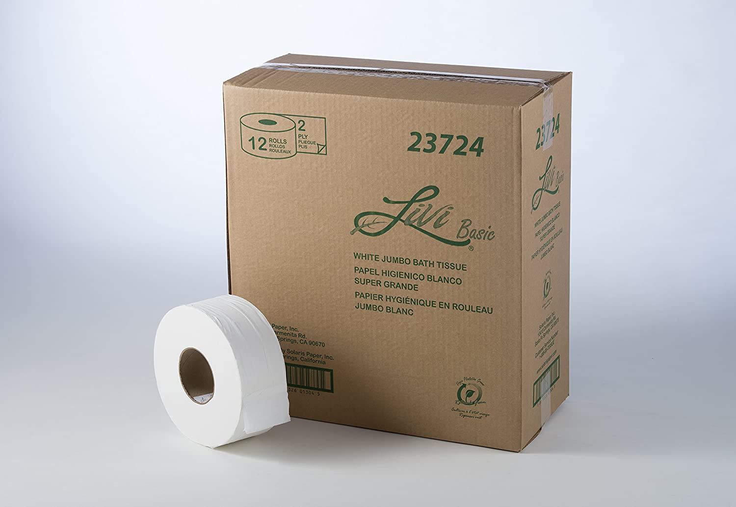 Livi VPG Jumbo Bath Tissue 23724 (12 Rolls/Case) - Ultra Soft & Strong Toilet Paper for Home, Office & Commercial Use