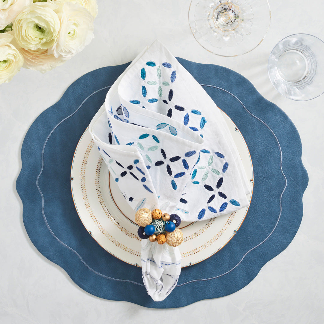 Elegant Java-Inspired Napkin Rings Set of 4 - Handcrafted Tableware for Fine Dining, Wedding Decor & Holiday Table Settings