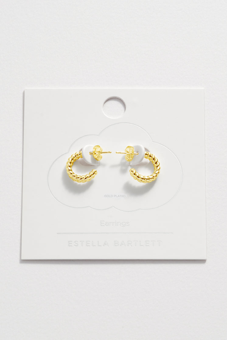 18K Gold Plated Large Woven Hoop Earrings for Women - Trendy Boho Chic Jewelry Gift - Perfect for Parties, Weddings & Everyday Wear (Ebe5106G)