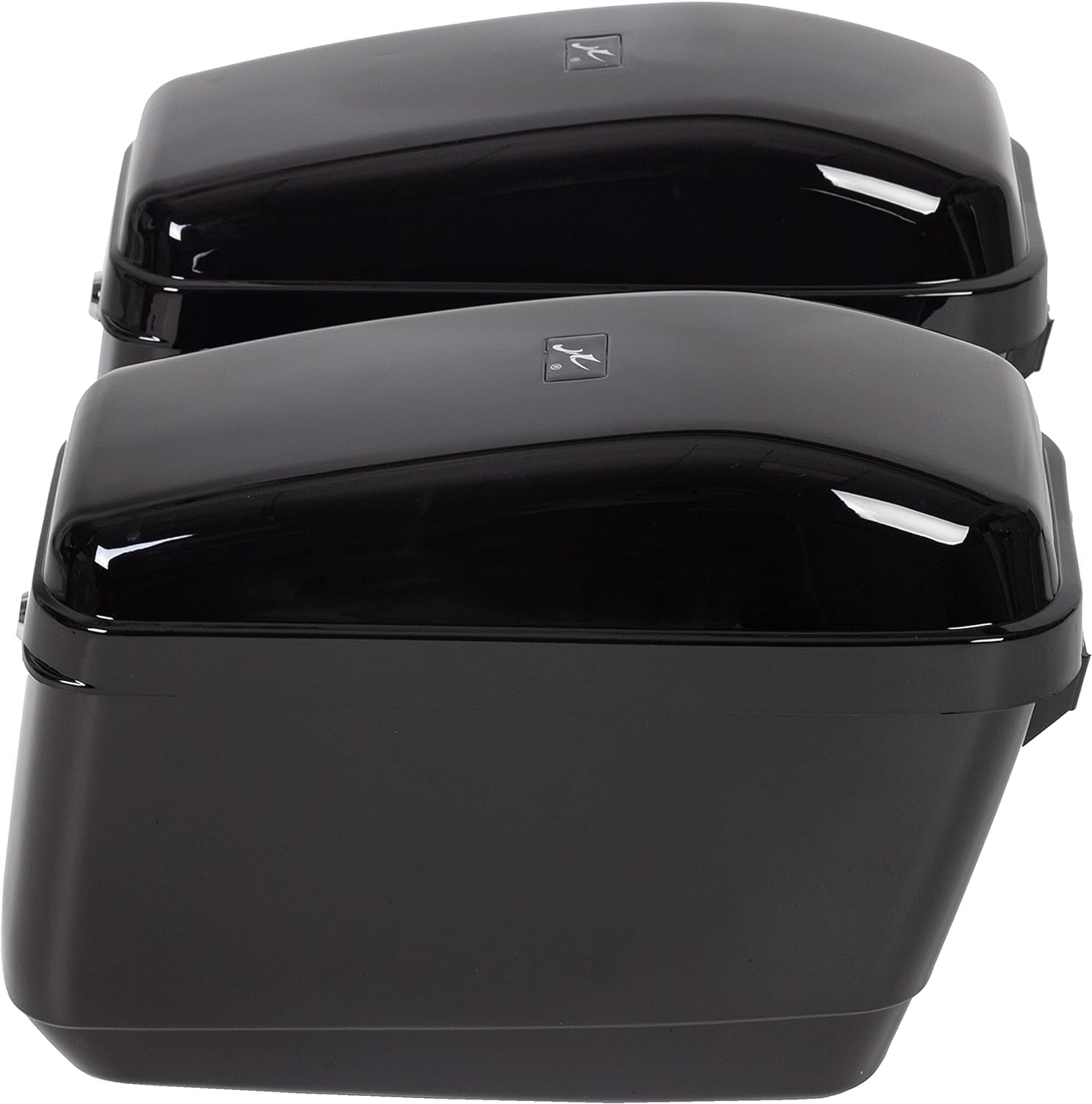Hard Motorcycle Saddlebags with Mounting Kit - Compatible with Harley Davidson, Honda Shadow, Kawasaki Vulcan VN - Black Durable Trunk Saddlebags for Touring & Long-Distance Riding