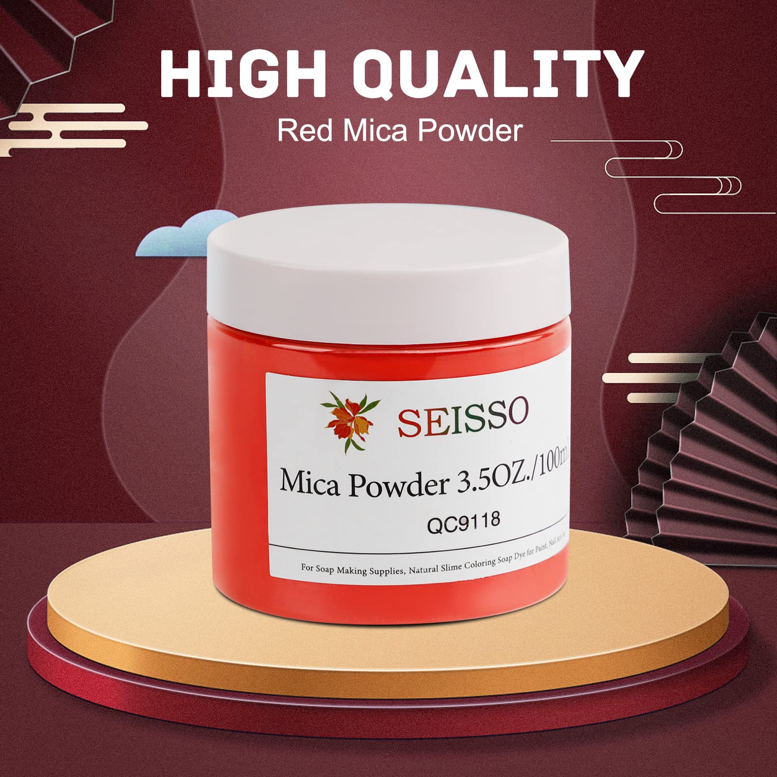 Vibrant Red Mica Powder for Epoxy Resin & Crafts - 3.5oz/100g Non-Toxic Shimmer Pigment for Soap Making, Candles, Bath Bombs, Slime, Nail Art & Cosmetics | Perfect for DIY Projects, Home Decor & Creative Gift Making
