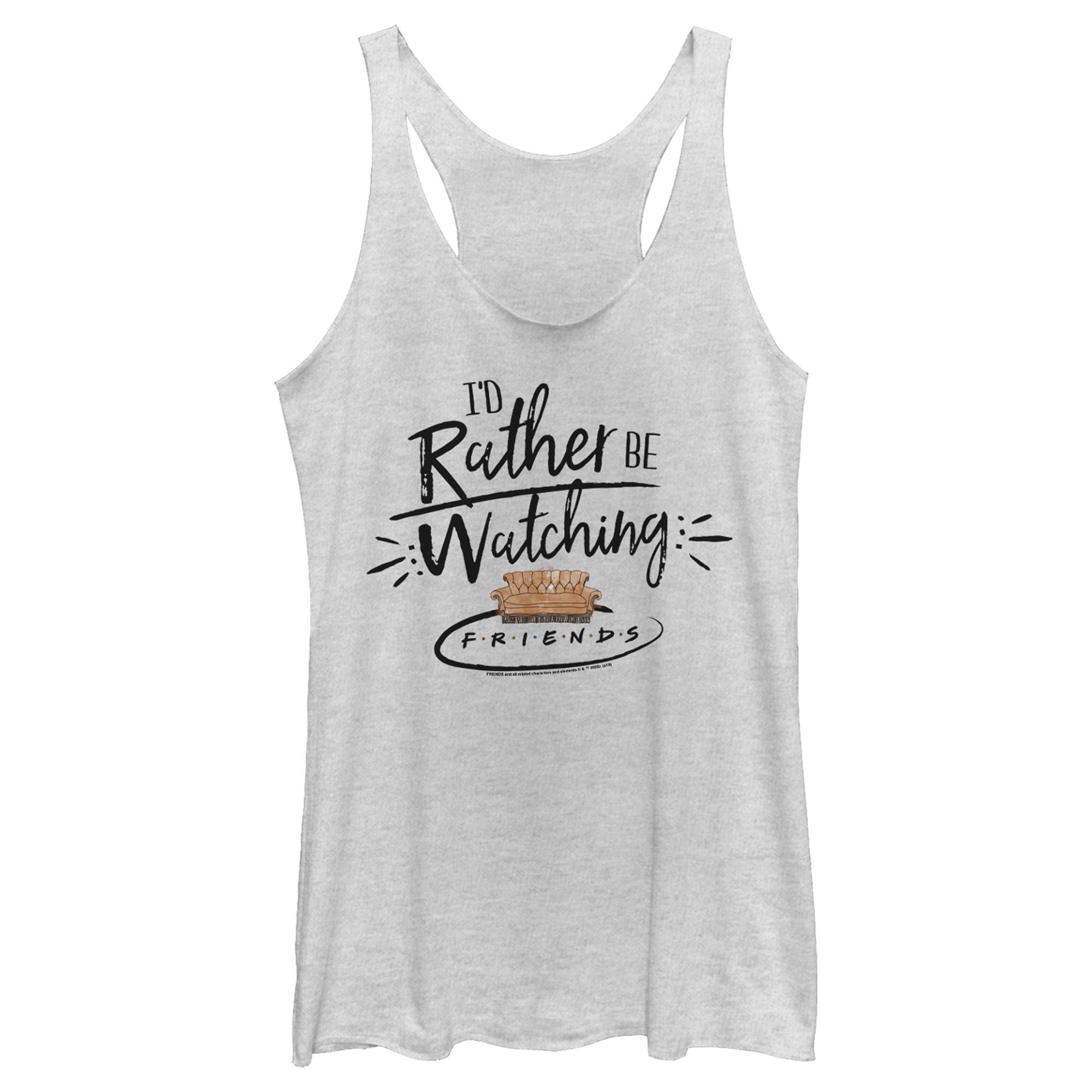 Fifth Sun 'Rather Be Watching Friends' Women's Racerback Tank Top - Soft Casual Tee for TV Fans, Lounge Wear & Summer Outfits