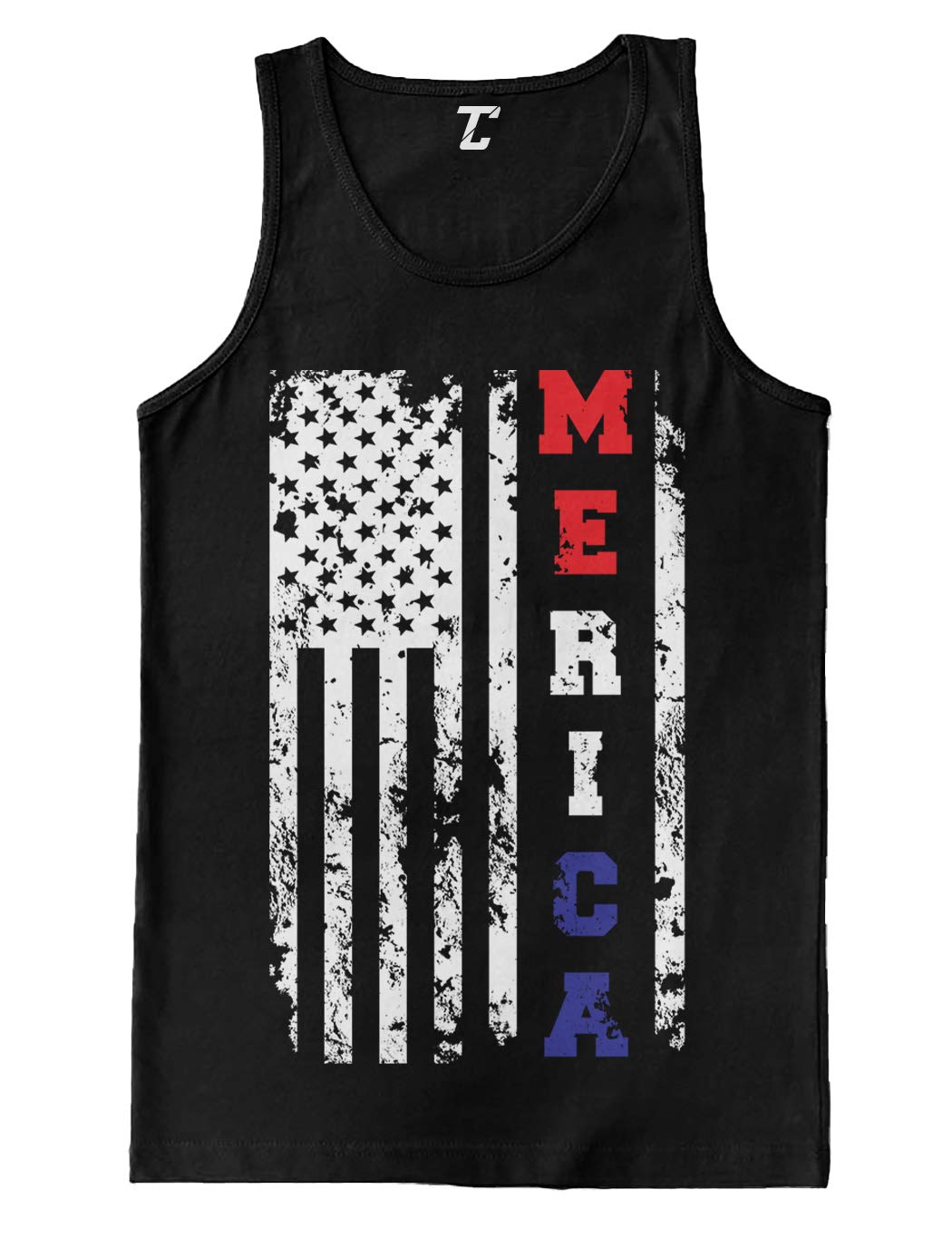 Patriotic American Flag Men's Tank Top - USA Independence Day 4th of July Graphic Tee - Perfect for BBQ Parties, Fireworks Shows & Summer Festivals
