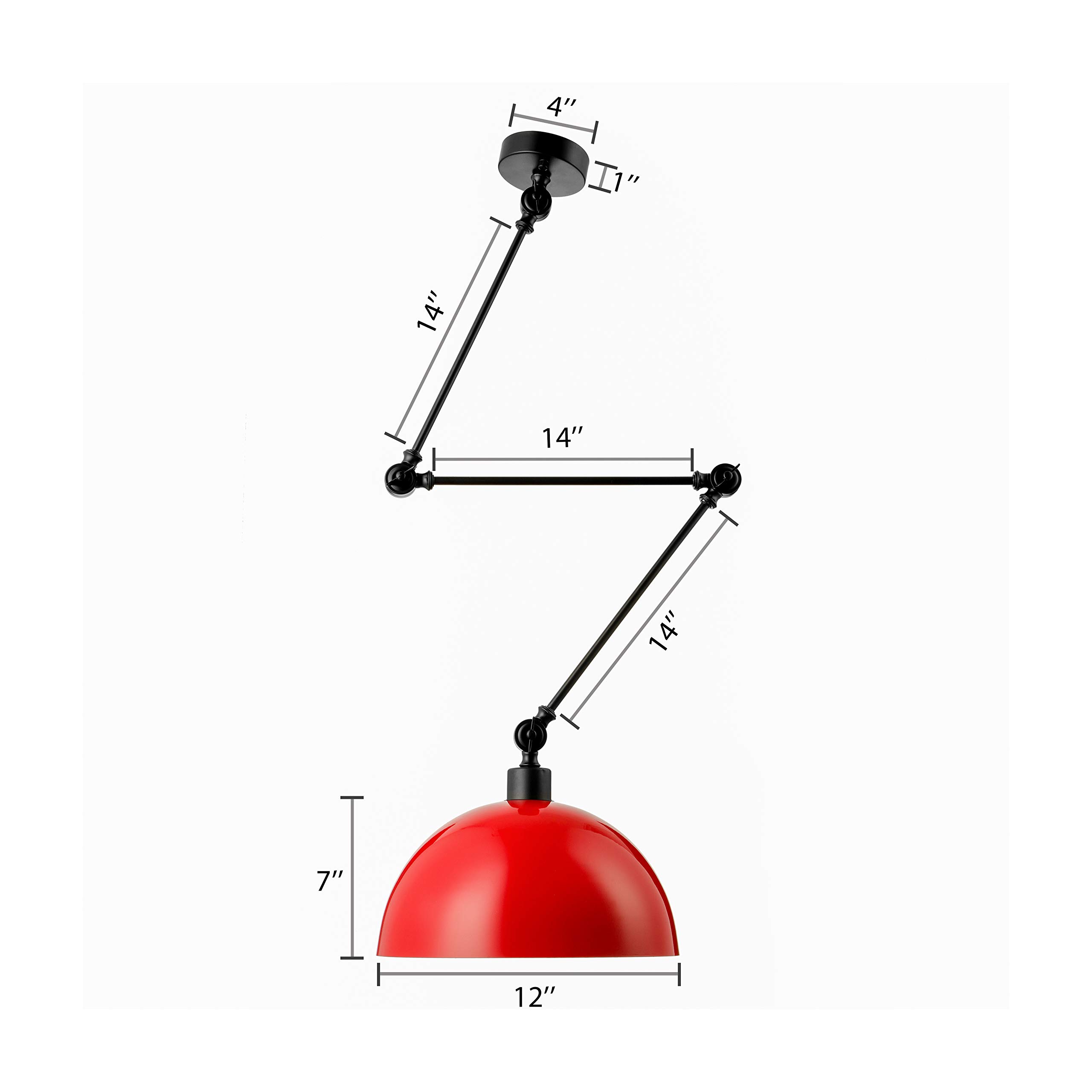 Nordic Modern Pendant Lights - Adjustable Bowl Lampshade Ceiling Fixture for Living Room, Kitchen, Office & Bar | Contemporary Hanging Lamp in Red - Perfect for Dining Areas, Bedroom Accent Lighting & Loft Spaces