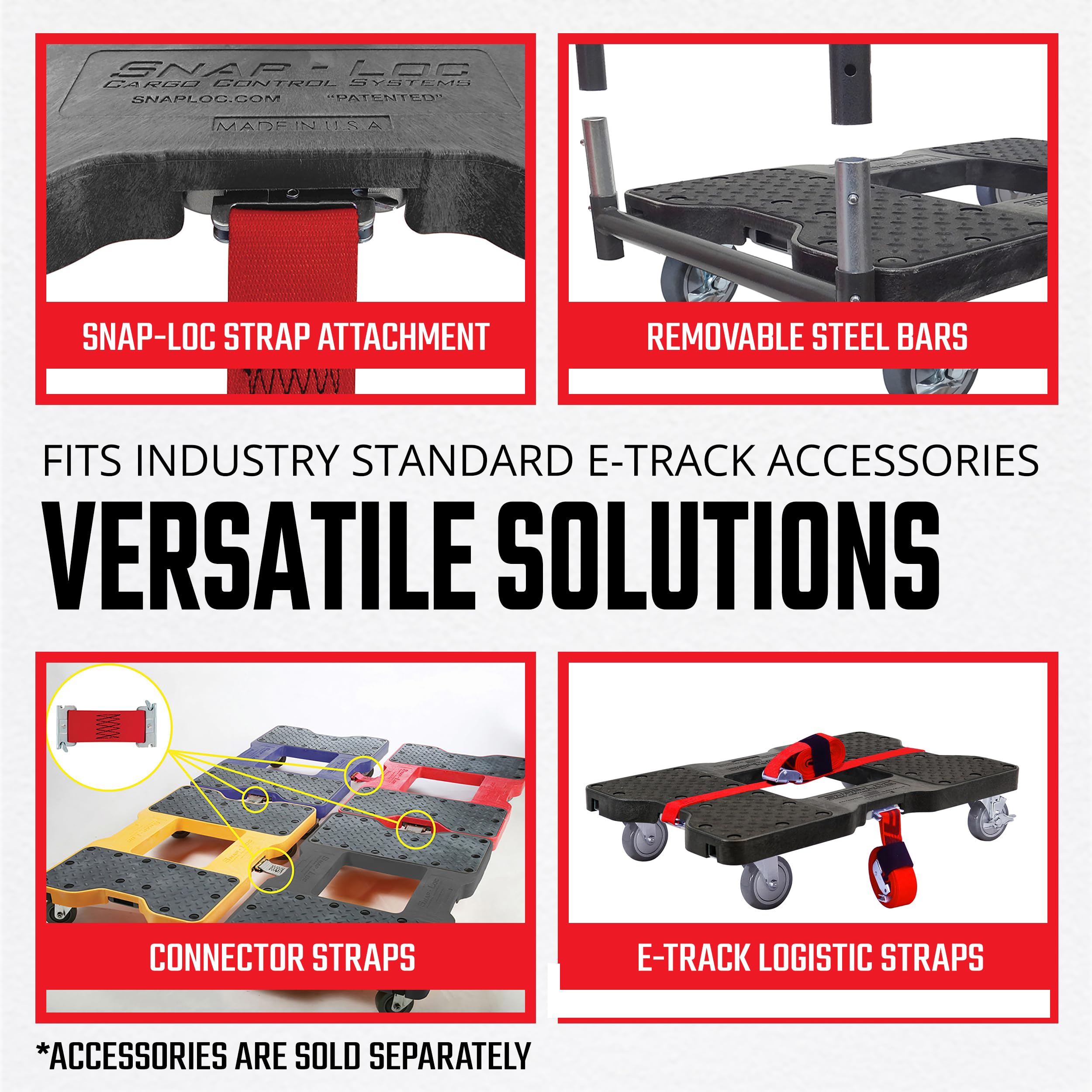 Heavy Duty 4-Wheel Push Cart Dolly - 1,500lb Capacity for Moving Cargo
