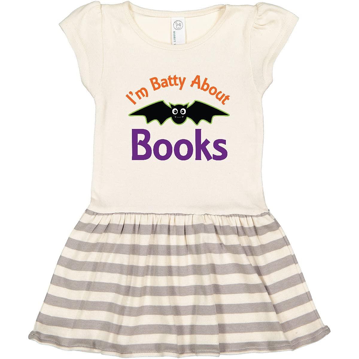 Inktastic Batty About Books Toddler Dress - Cute & Comfortable Baby Girl Outfit for Reading, Library Visits & Book-Themed Parties