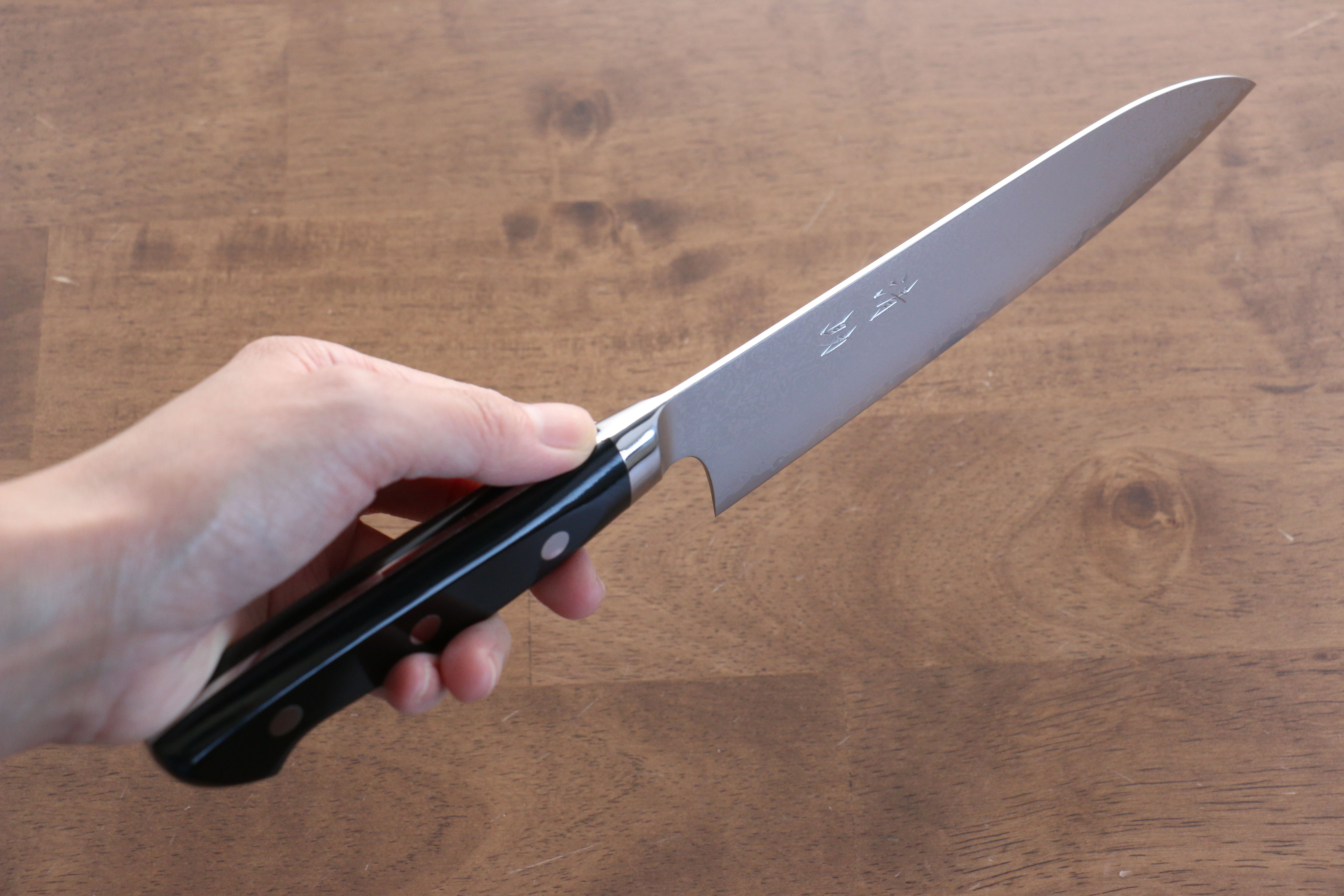 Premium Seisuke VG10 33-Layer Damascus Santoku Knife 170mm with Micarta Handle - Perfect for Slicing, Dicing & Chopping Vegetables, Meat & Fish