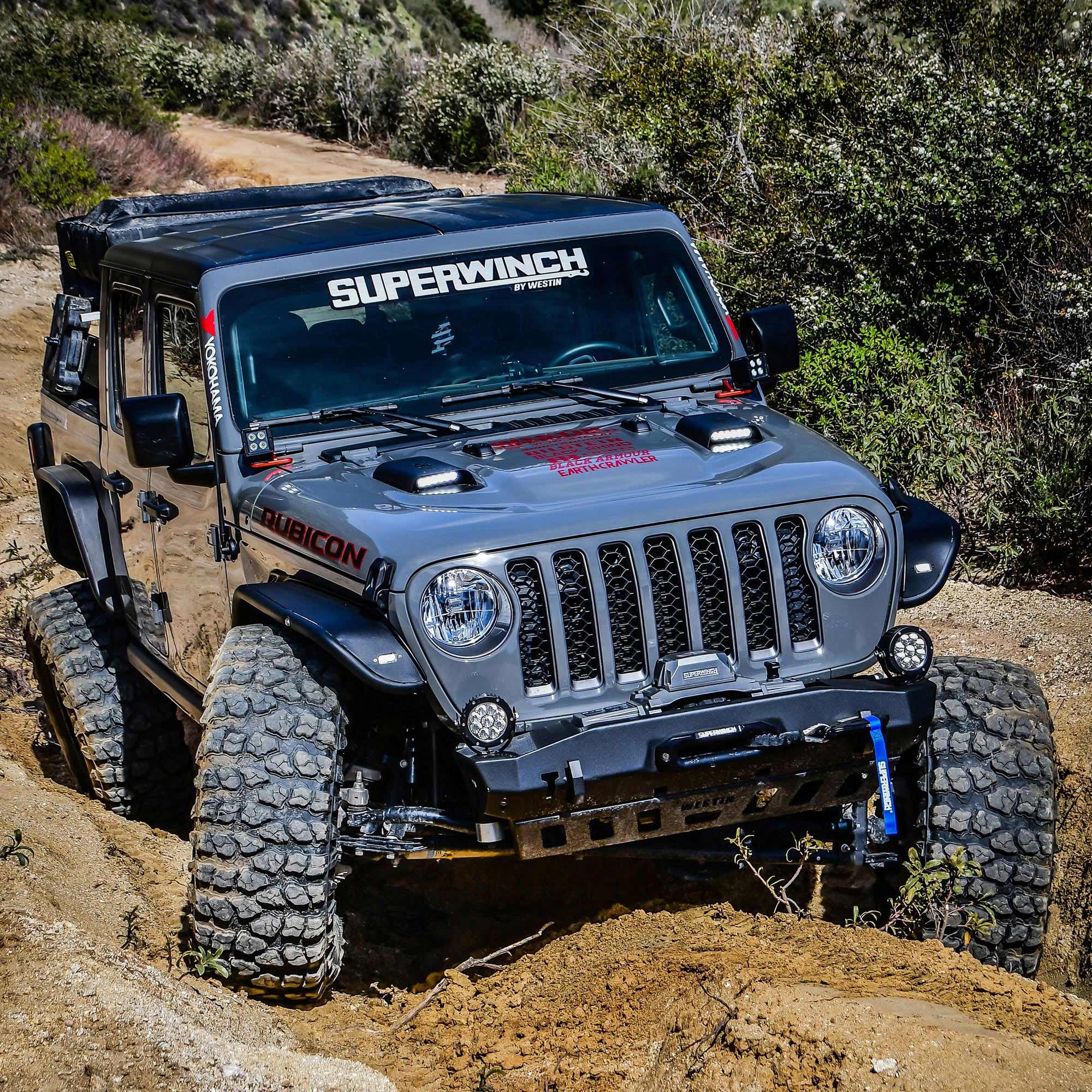 Westin 62-41115 LED Hood Scoops for 2018-2025 Jeep Wrangler JL & Gladiator - Compatible with 2-Door/4-Door Models (Excludes Sport, Sport S, Sahara, Overland, North Edition) - Off-Road Lighting Upgrade for Enhanced Visibility & Style