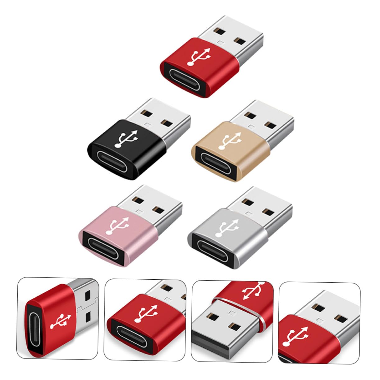5-Pack USB C to Micro USB Adapter - Female USB C to Male Micro USB Converter - Aluminum Alloy Adapter for Laptop, Phone & Tablet - Fast Data Transfer & Charging for Travel, Office & Home Use
