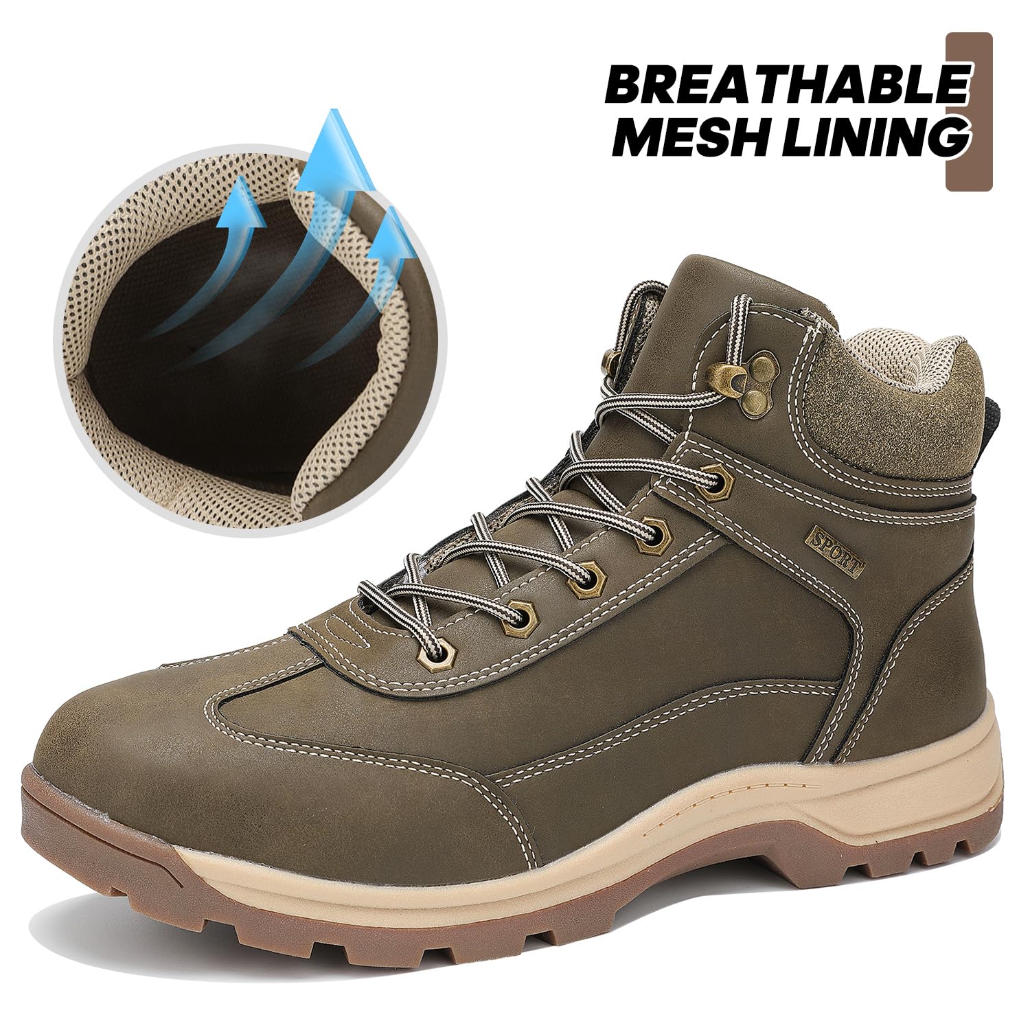 **Men's Waterproof Hiking Boots - Lightweight Outdoor Trekking Shoes for Backpacking & Mountaineering - Perfect for Trail Adventures & Camping**