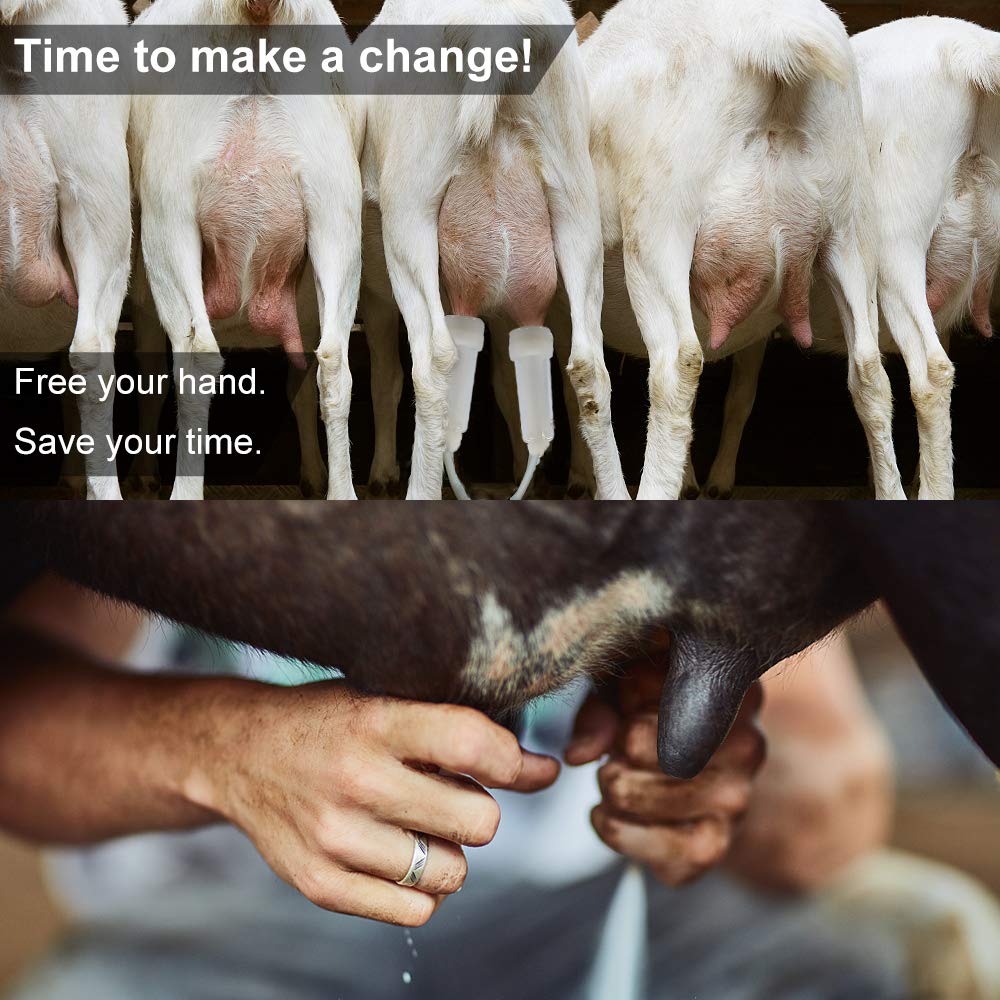 14L Electric Goat Milking Machine with Pulsation Vacuum Pump - Portable Milker for Jerseys, Nigerian Dwarfs & Nubian Goats - Perfect for Small Farms, Homesteads & Dairy Production (14L Capacity)