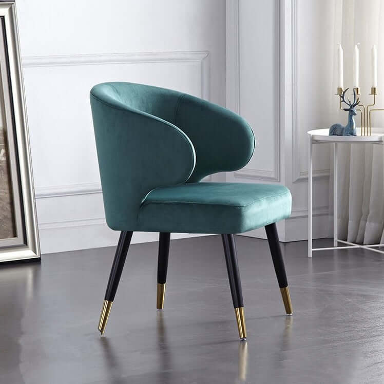 Mid-Century Modern Gray Velvet Upholstered Dining Chairs with Arms - Set of 2 for Dining Room, Kitchen, or Home Office - Comfortable & Stylish Seating Solution