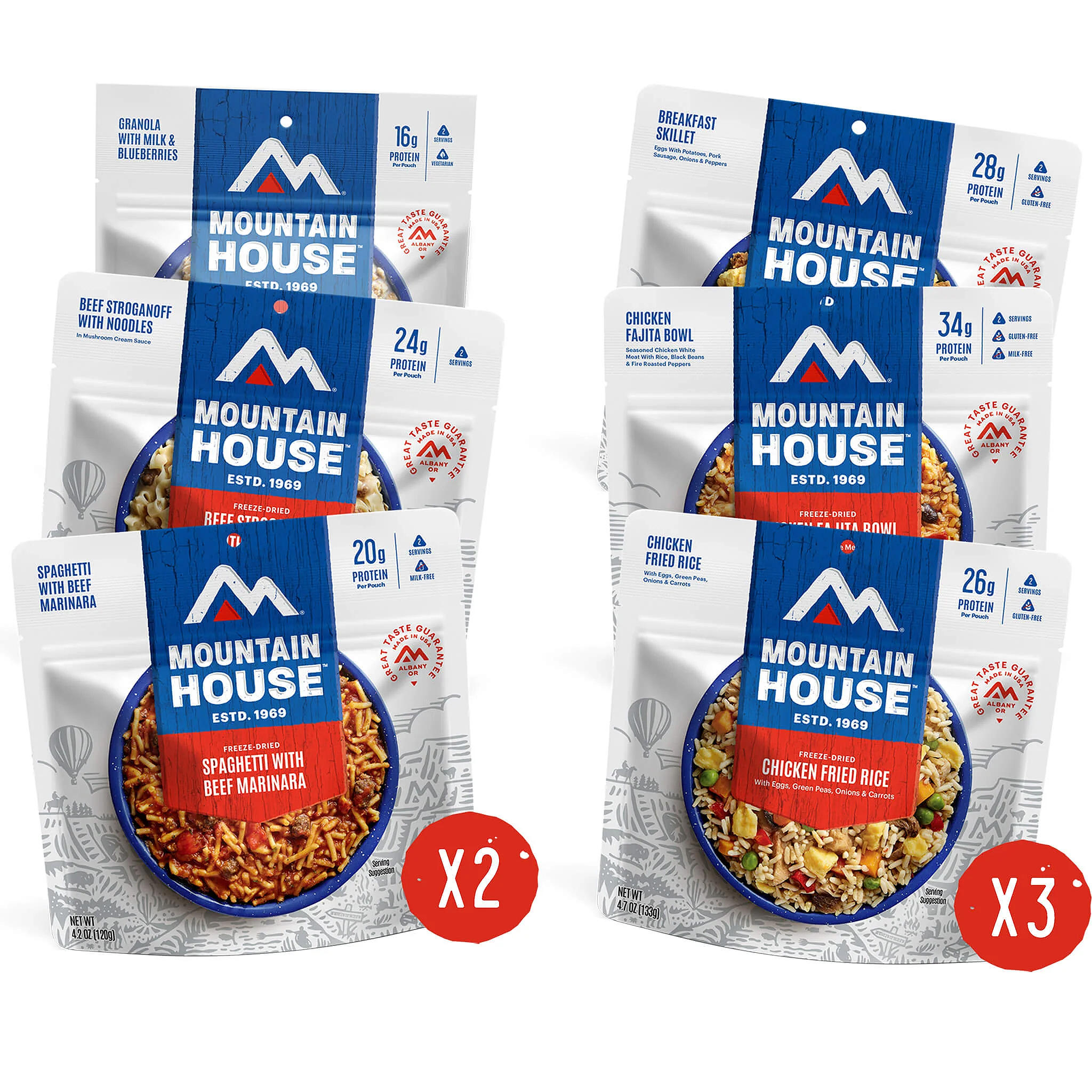 Mountain House Expedition Meal Assortment Bucket - Freeze Dried Camping Food for Emergency Preparedness & Outdoor Adventures - Perfect for Hiking, Backpacking, and Survival Kits