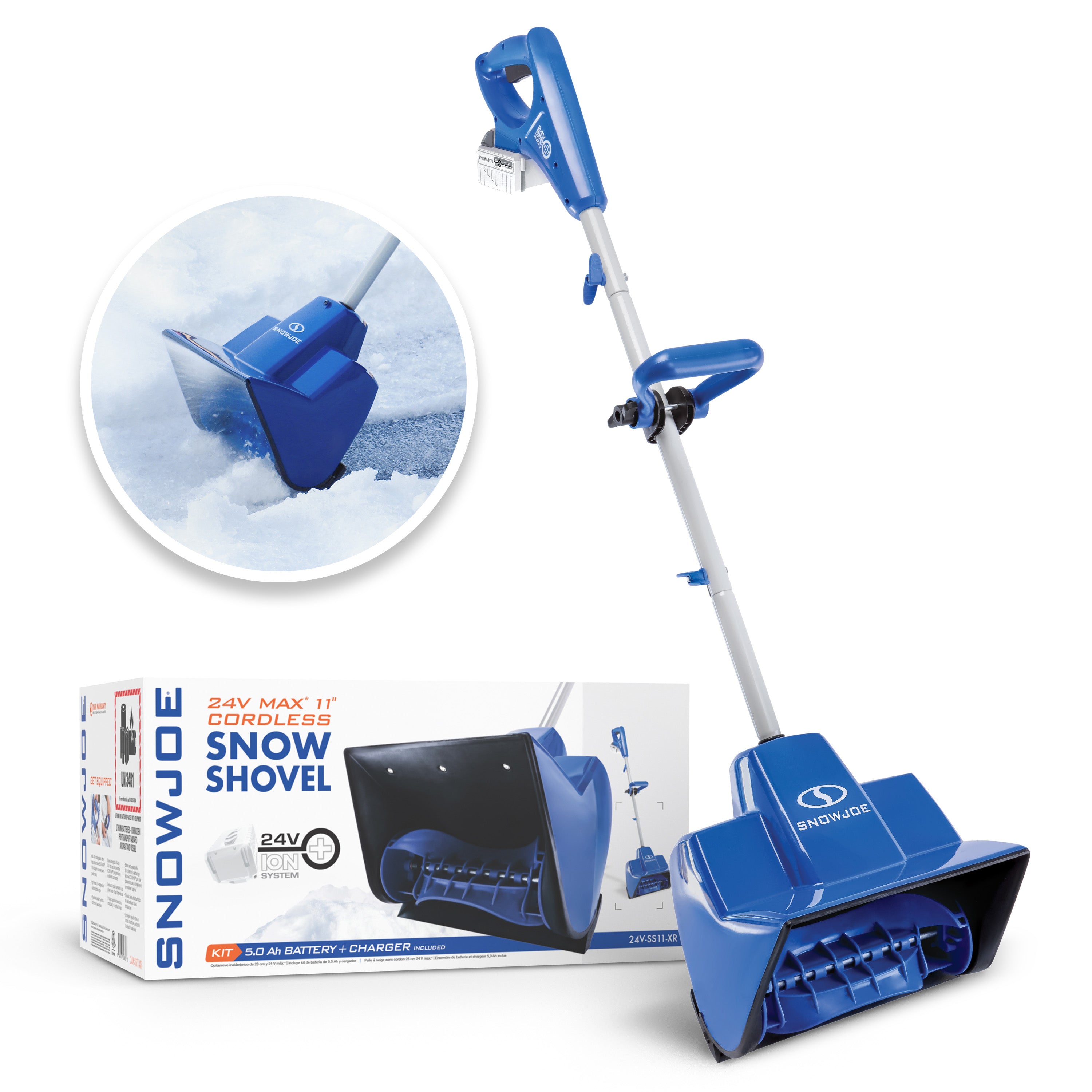 Snow Joe 24V SS11 XR Cordless Snow Shovel Kit with 5.0Ah Battery & Charger | 11-Inch Wide | Lightweight Electric Snow Removal for Driveways, Walkways & Small Areas