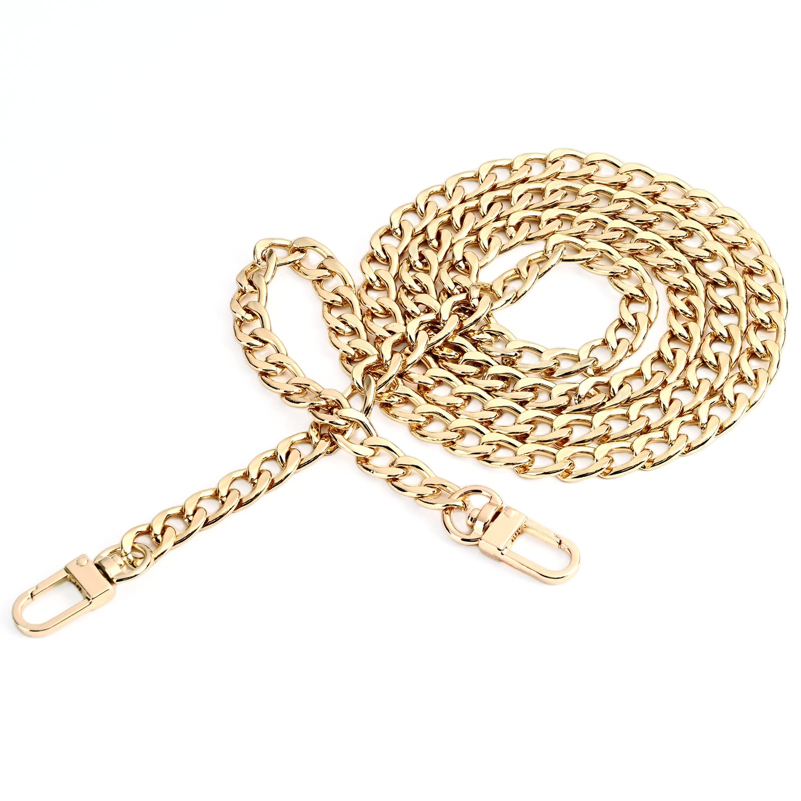 PYOF 47 Inch Replacement Flat Chain Strap with Metal Buckles - DIY Shoulder & Crossbody Bag Strap for Purse, Handbag, Tote - Fashion Accessory for Women's Bags (Perfect for Daily Use, Shopping & Travel)
