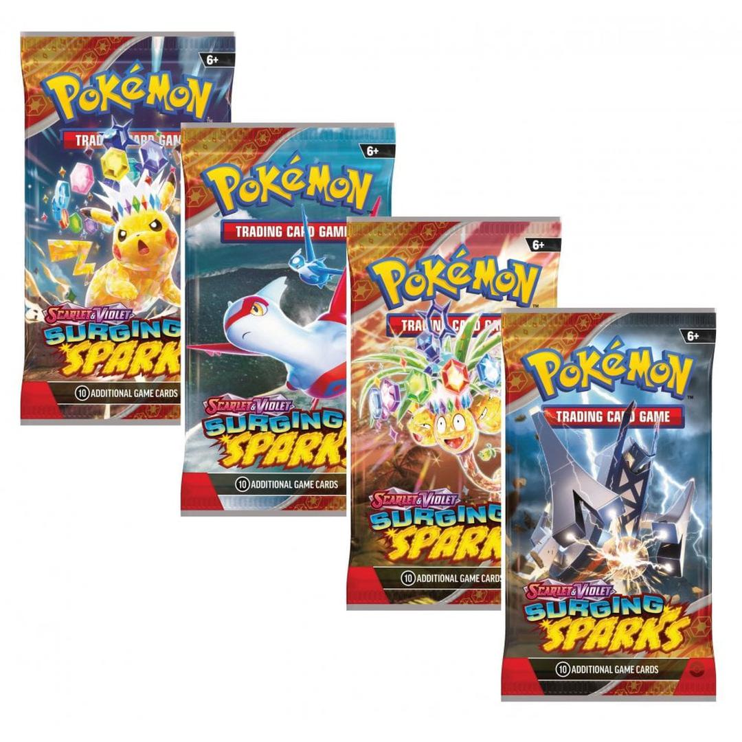 *KLUB* Pokemon TCG: Surging Sparks Booster Pack Art Set - Collectible Trading Cards for Battles & Display - Perfect for Game Nights, Gifts & Pokemon Fans