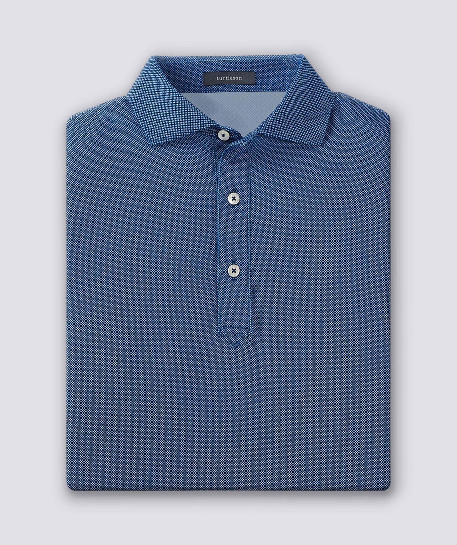 Clarence Mini Diamond Jacquard Performance Polo for Men - Breathable & Moisture-Wicking Golf Shirt - Perfect for Golf, Tennis & Casual Wear
