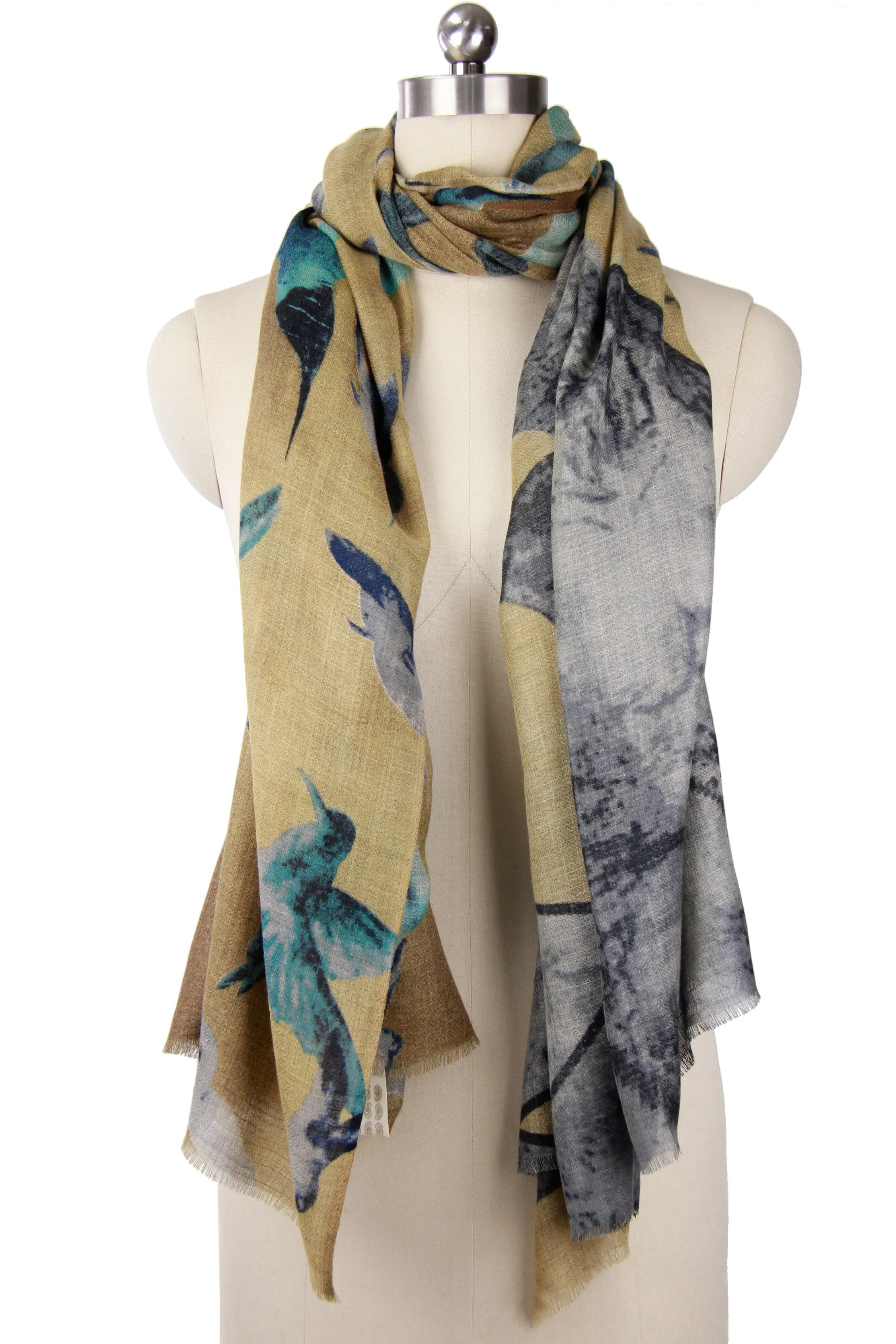 Stylish Hummingbird Printed Scarf - Lightweight Fashion Accessory for Women - Perfect for Spring Outfits, Office Wear & Special Occasions