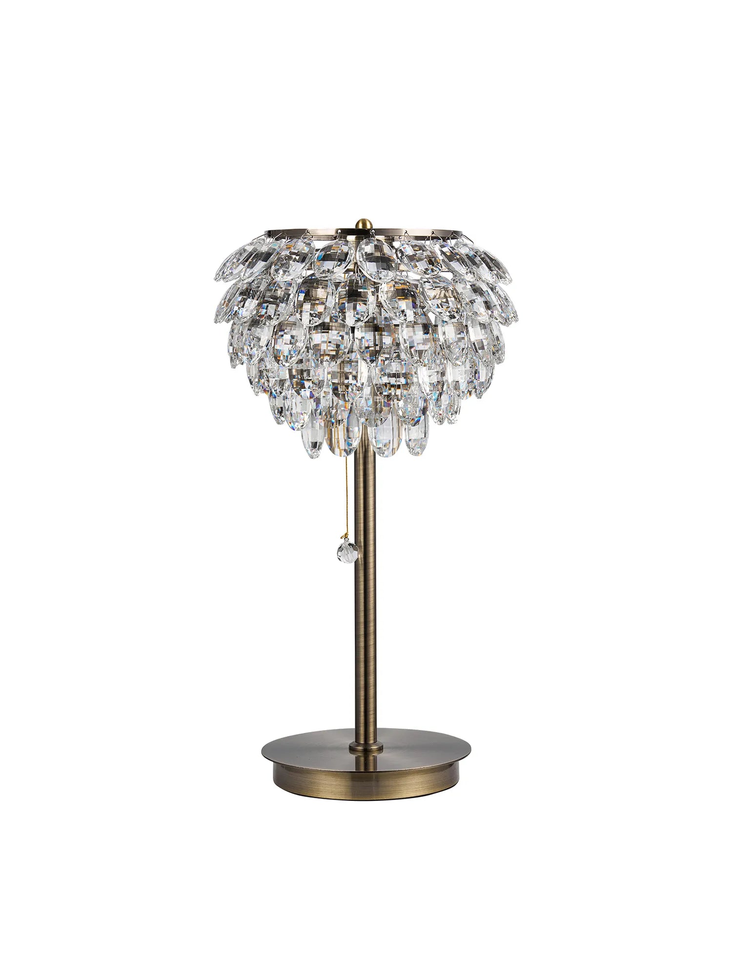 Elegant Consten Crystal Table Lamp with 2 E14 Bulbs - Perfect for Bedroom Nightstand, Living Room Decor, and Office Lighting