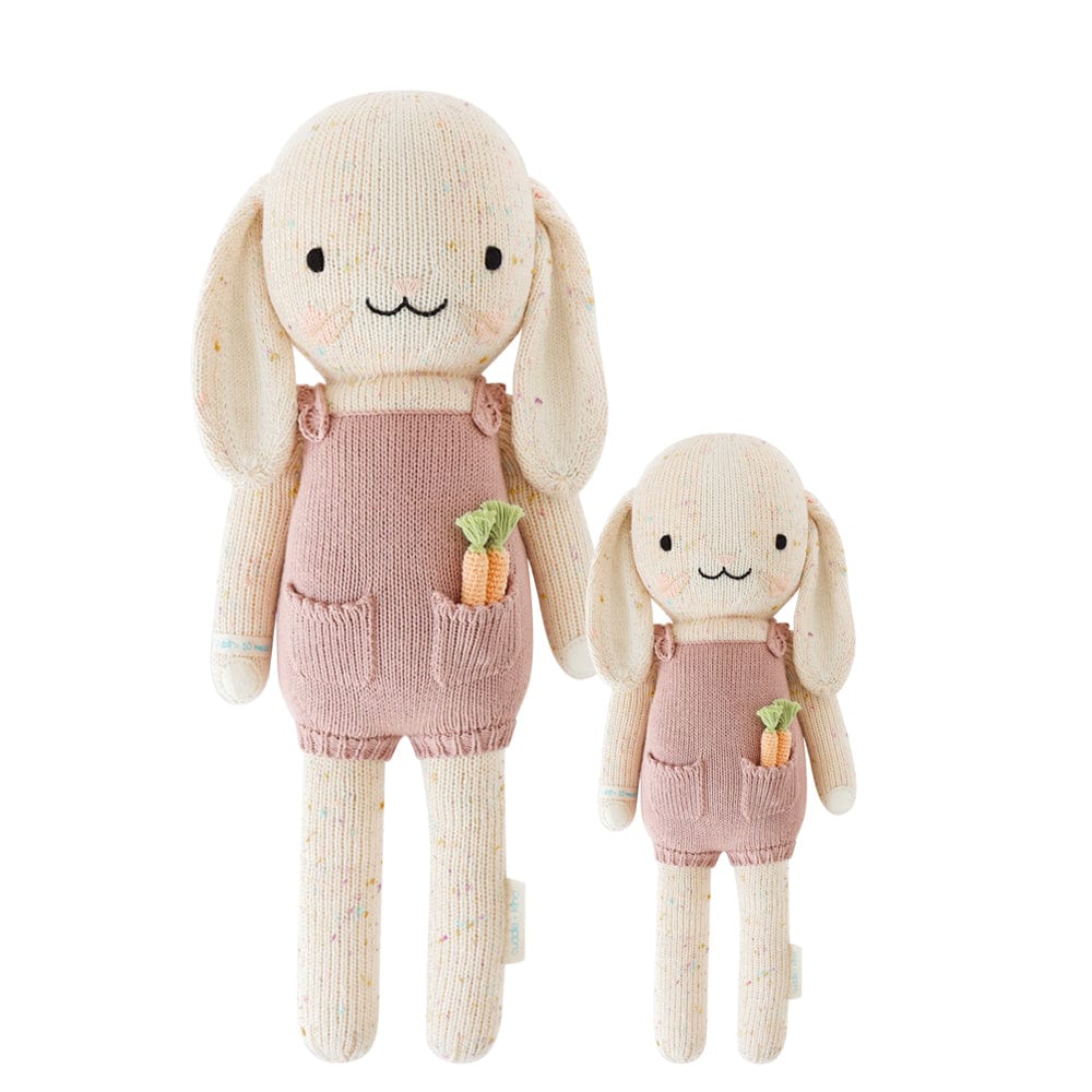 Cuddle+Kind Harper the Bunny (Little) - Organic Cotton Handmade Plush Toy for Babies & Kids - Perfect for Cuddling, Gifts, and Nursery Decor
