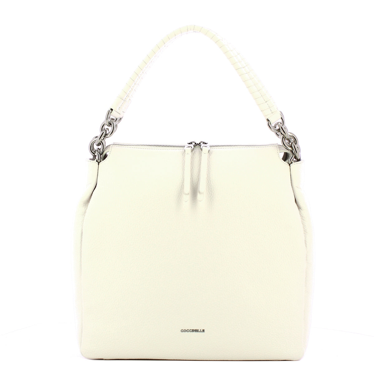 Coccinelle Maelody Brillant White Shoulder Bag for Women | Luxury Leather Handbag | Perfect for Work, Travel & Evening Events | DQK110180 BRILLANT/WHITE