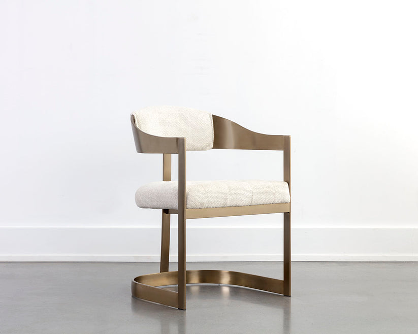 Beaumont Modern Dining Armchair - Upholstered Fabric Seat, Sturdy Wooden Legs - Perfect for Kitchen, Dining Room, Breakfast Nook & Small Space Decor