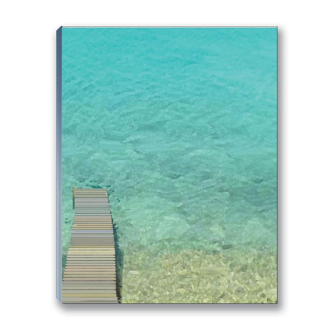 Stonehouse Collection Beach & Tropical Notepads - 4 Pack Assorted Designs for Vacation Journaling, Beach House Decor & Summer Gift Ideas