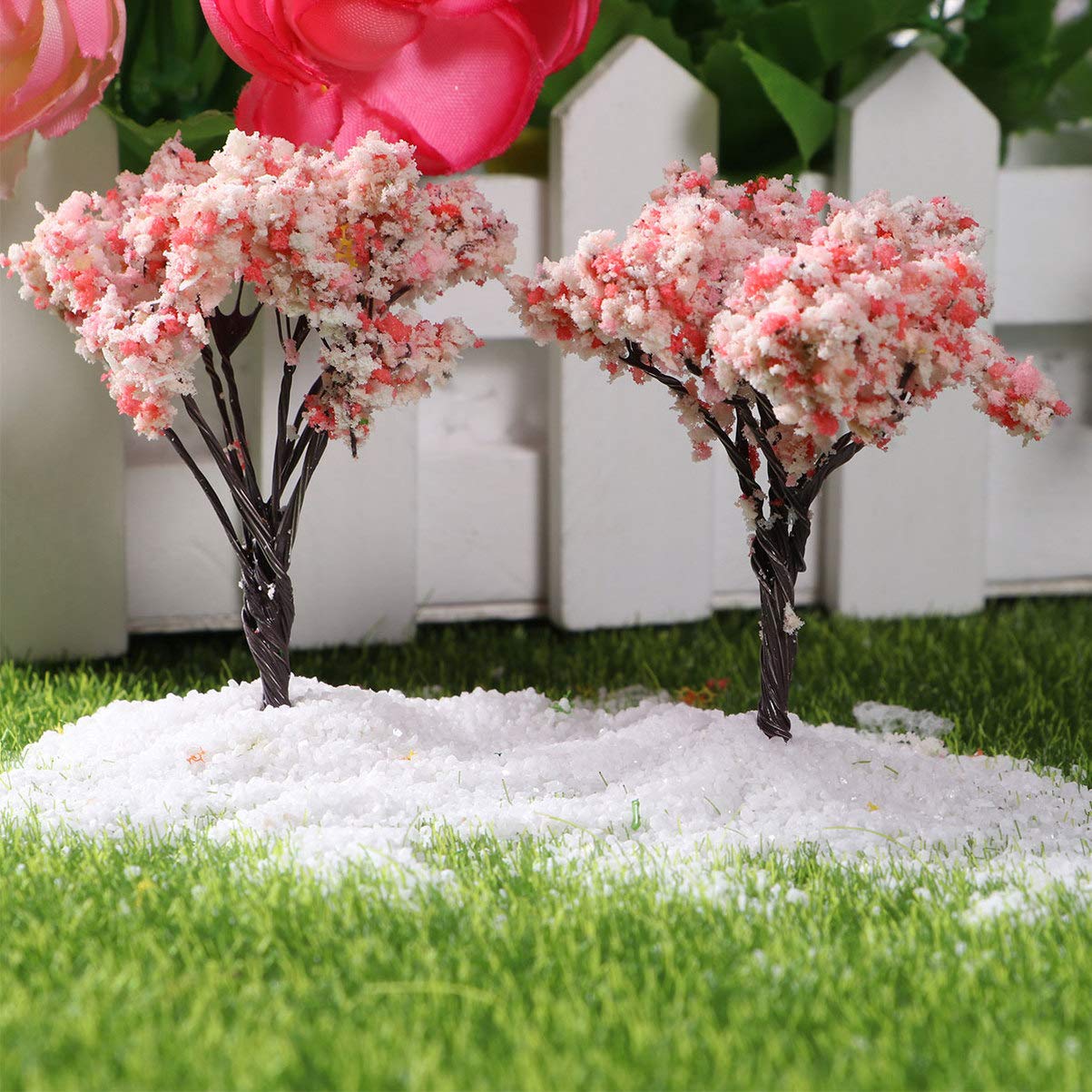 10pcs Realistic Mini Artificial Flower Trees - Cherry Blossom, Fairy Garden & Landscape Decor - Perfect for DIY Crafts, Home Decor, Wedding Centerpieces