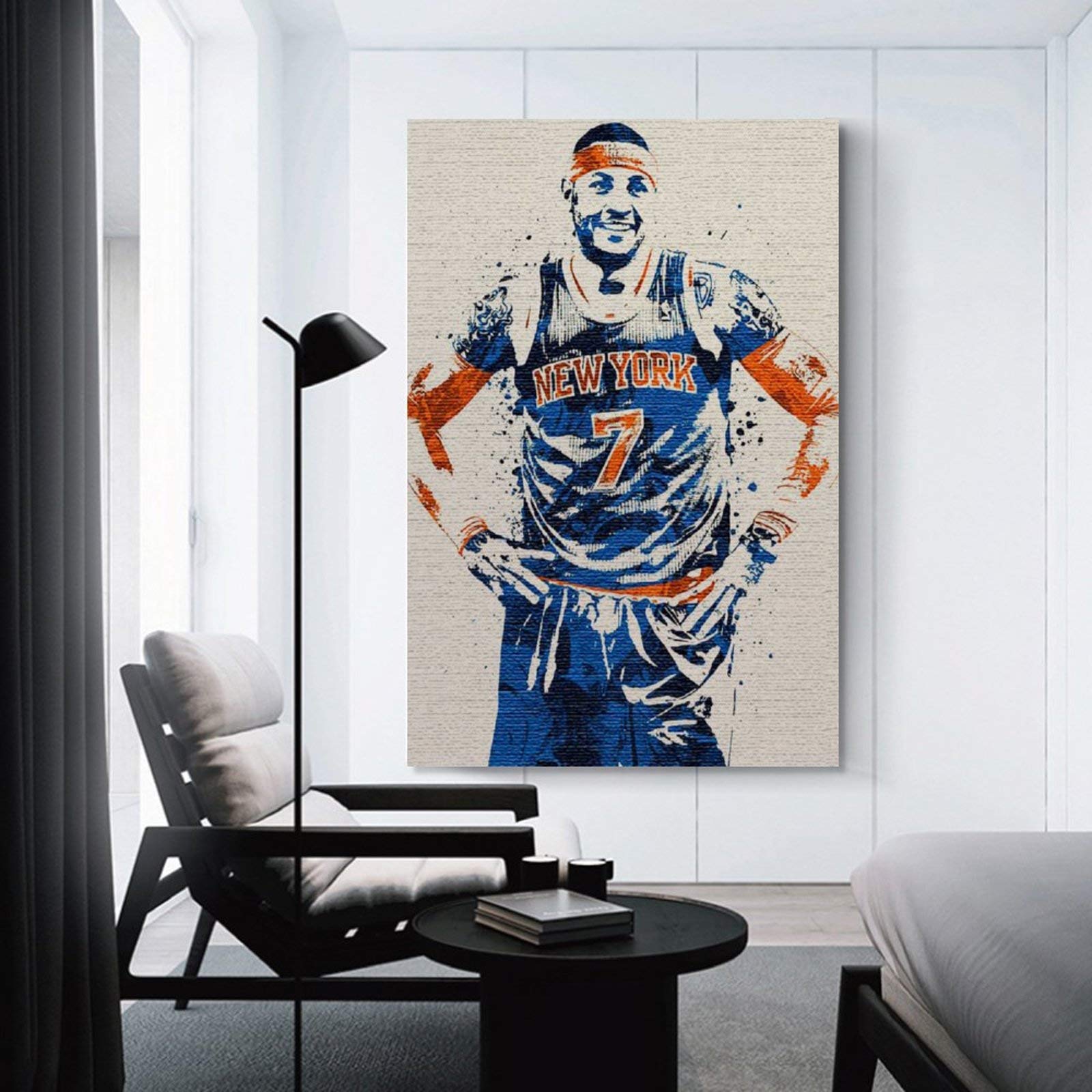 Carmelo Anthony Basketball Poster - 16x24 Inches (40x60cm) NBA Wall Art, Sports Decor, Canvas Print for Living Room, Bedroom & Man Cave - Perfect Gift for Basketball Fans