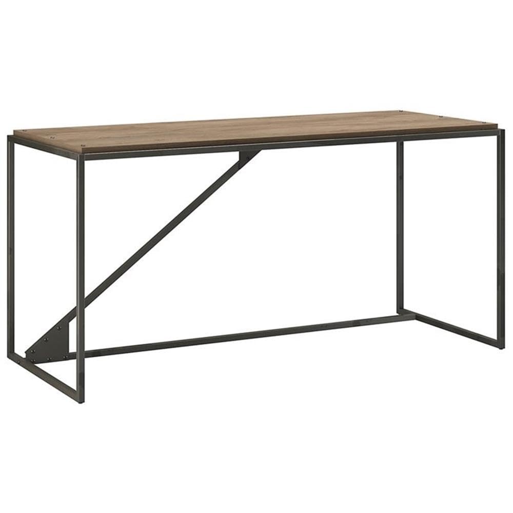 Atlin Designs 62W Rustic Gray Industrial Desk - Heavy Duty Metal Office Desk for Home & Workspace - Perfect for Modern Farmhouse, Loft & Industrial Decor