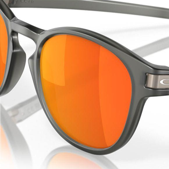 Oakley Latch Sunglasses - Matte Grey Smoke Frame with Prizm Ruby Polarized Lenses (Low Bridge Fit) - Model 0OO9349 934949 - Perfect for Running, Cycling & Outdoor Sports