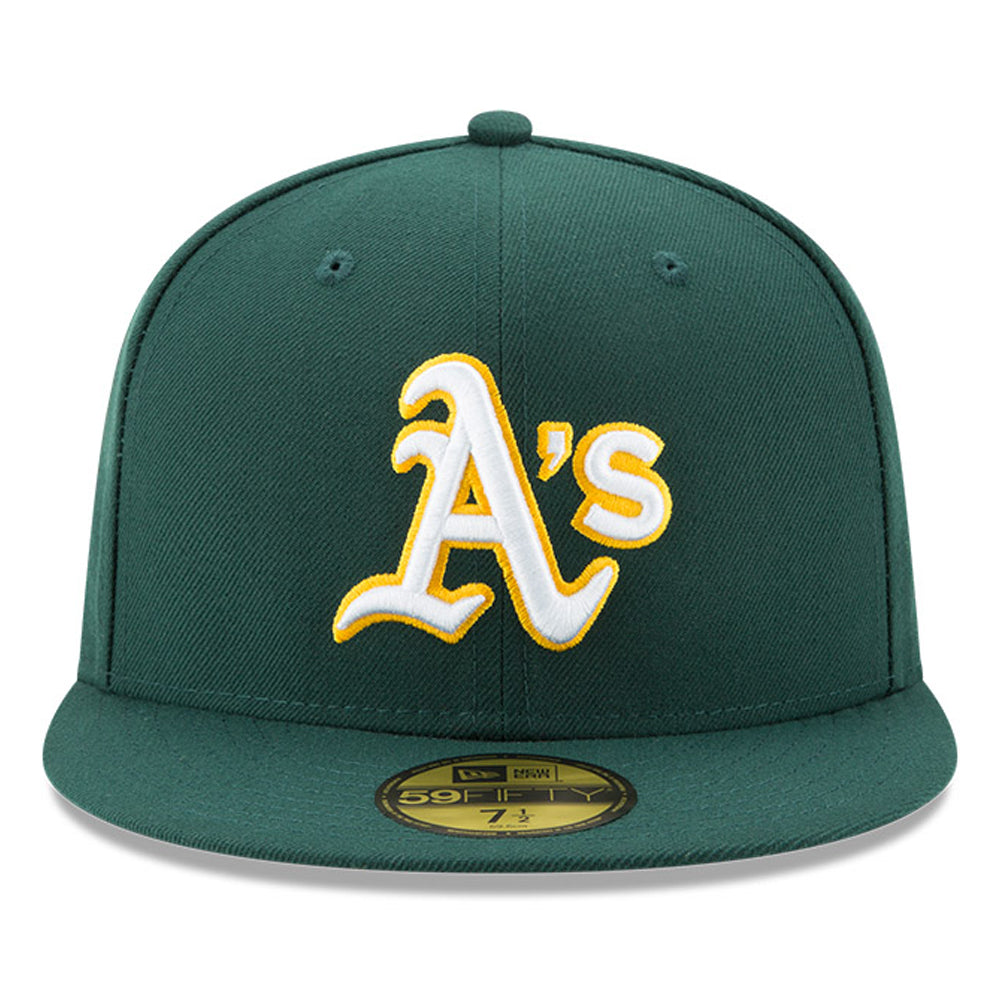 New Era 59Fifty Authentic MLB Baseball Cap - Oakland Athletics Official Road Hat in Dark Green for Men & Women | Perfect for Games, Streetwear & Sports Fan Fashion
