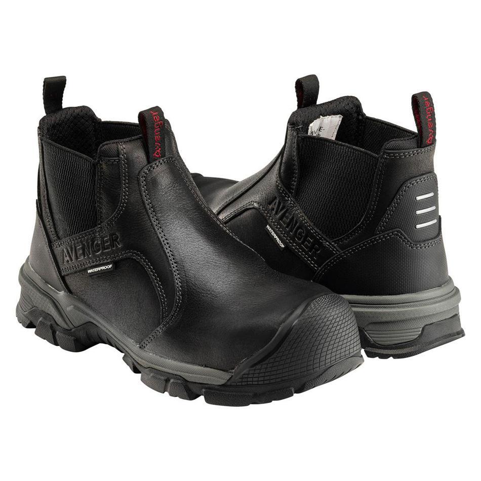 Ripsaw Puncture Resistant Alloy Toe Chelsea Work Boots for Men - Black Safety Shoes for Construction, Warehouse & Outdoor Work