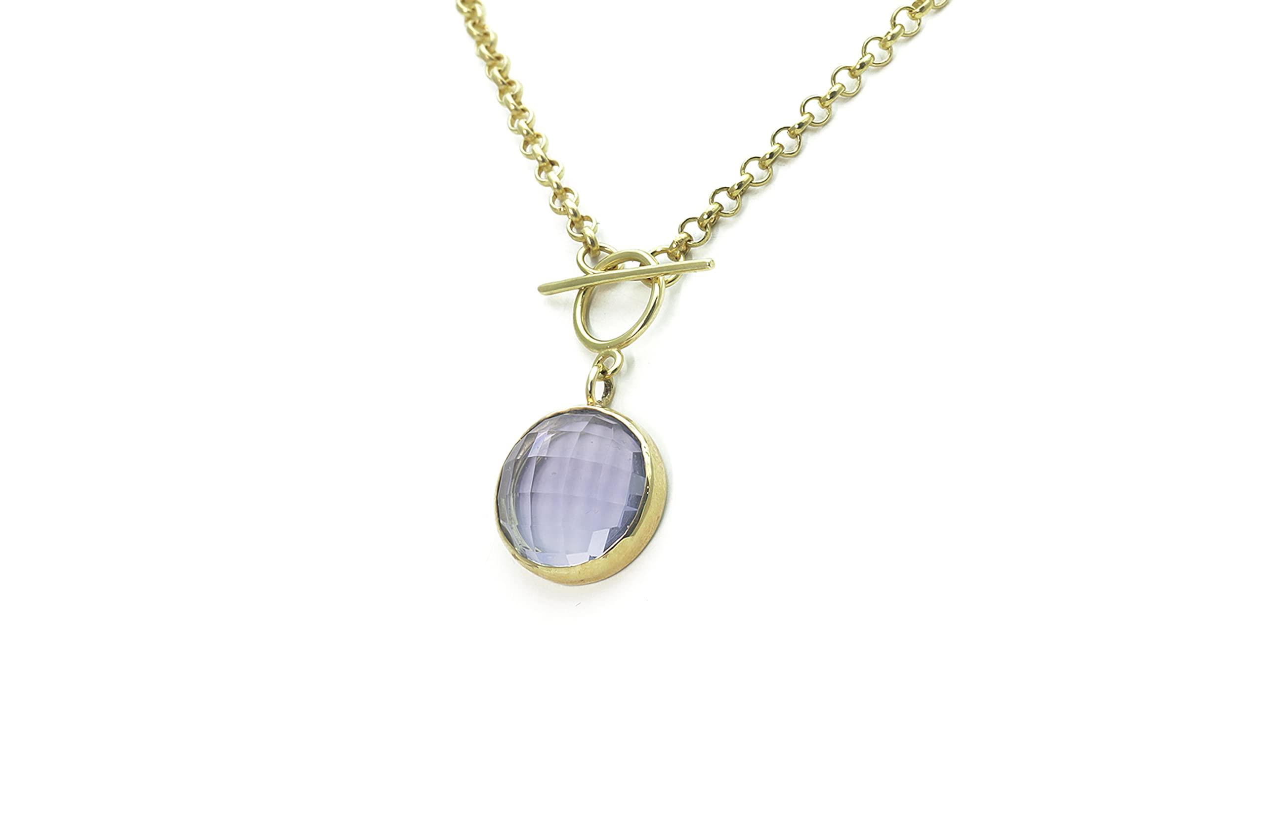 Tanzanite Toggle Gold Bezel Pendant Necklace - Customizable Chain - December Birthstone Jewelry Gift for Women | Perfect for Birthday, Anniversary & Special Occasions