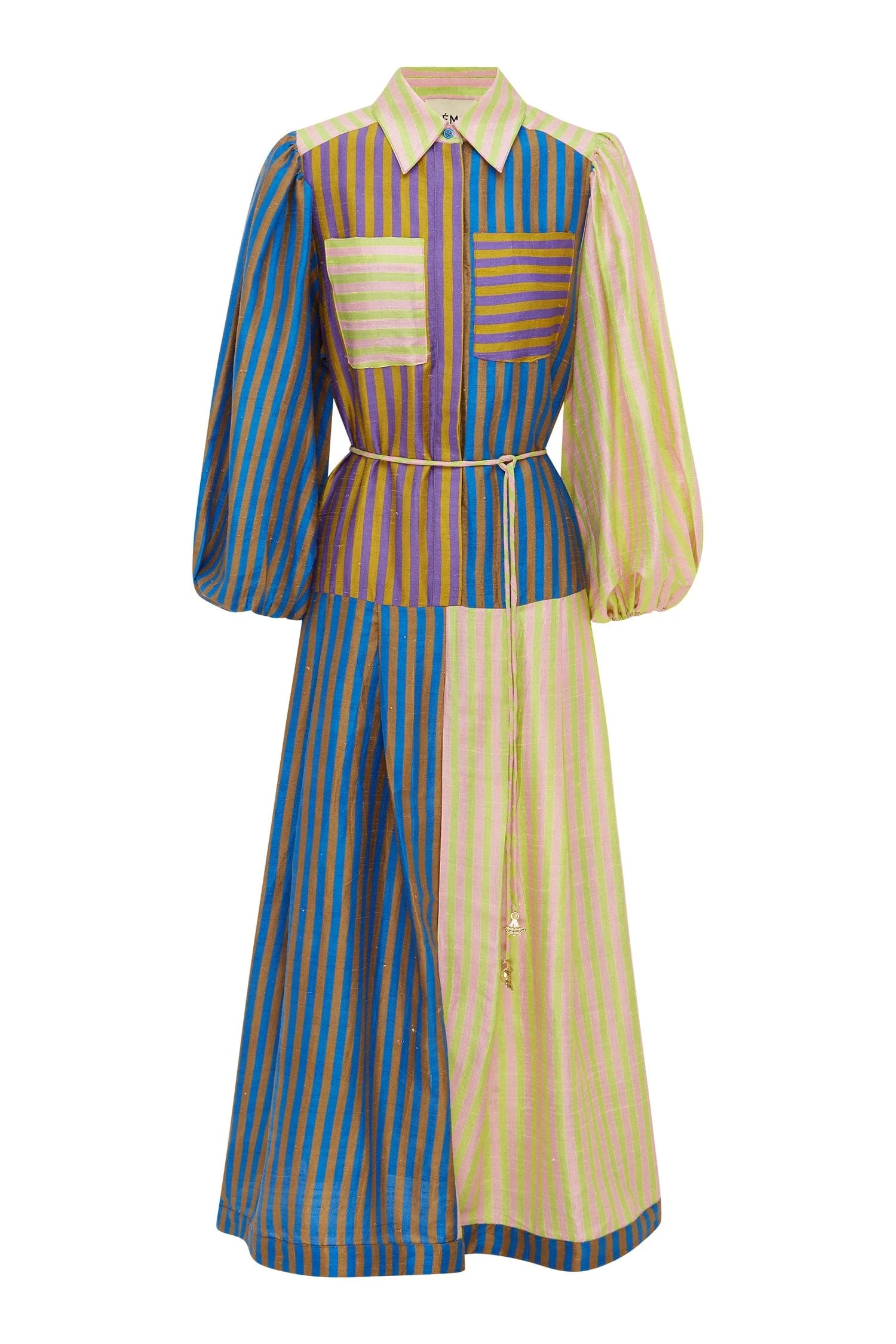 DIAZ Striped Shirt Dress for Women - Casual & Elegant Long Sleeve Button Down Dress - Perfect for Office, Date Night & Spring Outfits