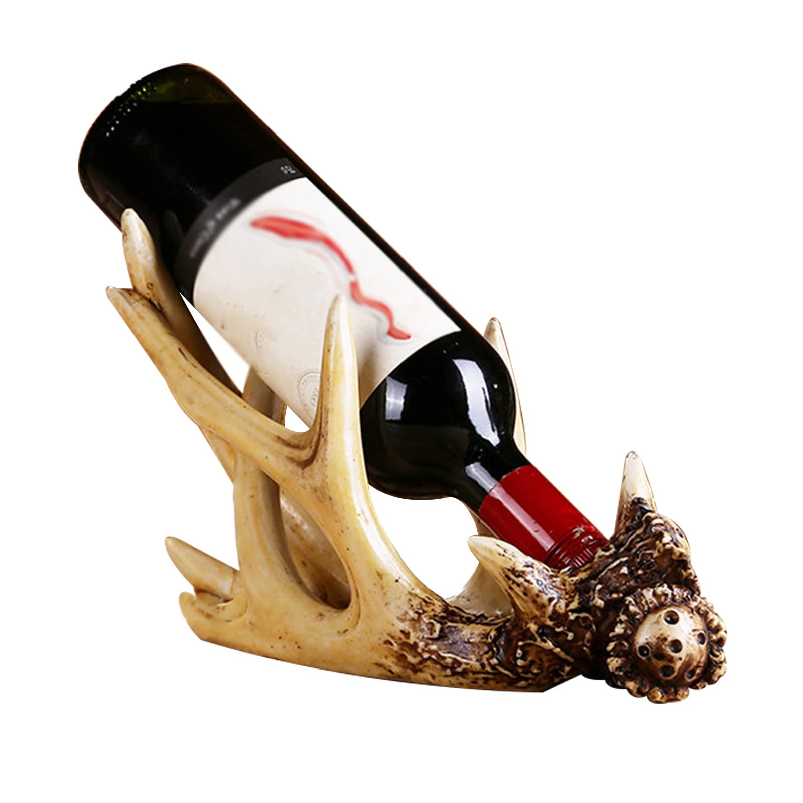 WANZPITS Resin Deer Antler Wine Bottle Holder - Western Cowboy Style Kitchen & Bar Decor, Rustic Table Centerpiece for Home, Party, and Wedding Decorations