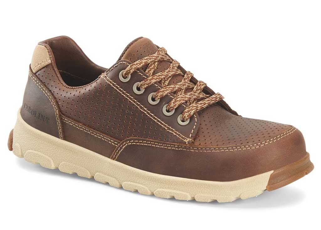 Women's CA5674 S-117 Aluminum Toe Oxford Work Shoes - Dark Brown Size 7.5 M - Slip-Resistant Safety Shoes for Construction, Warehouse & Industrial Work