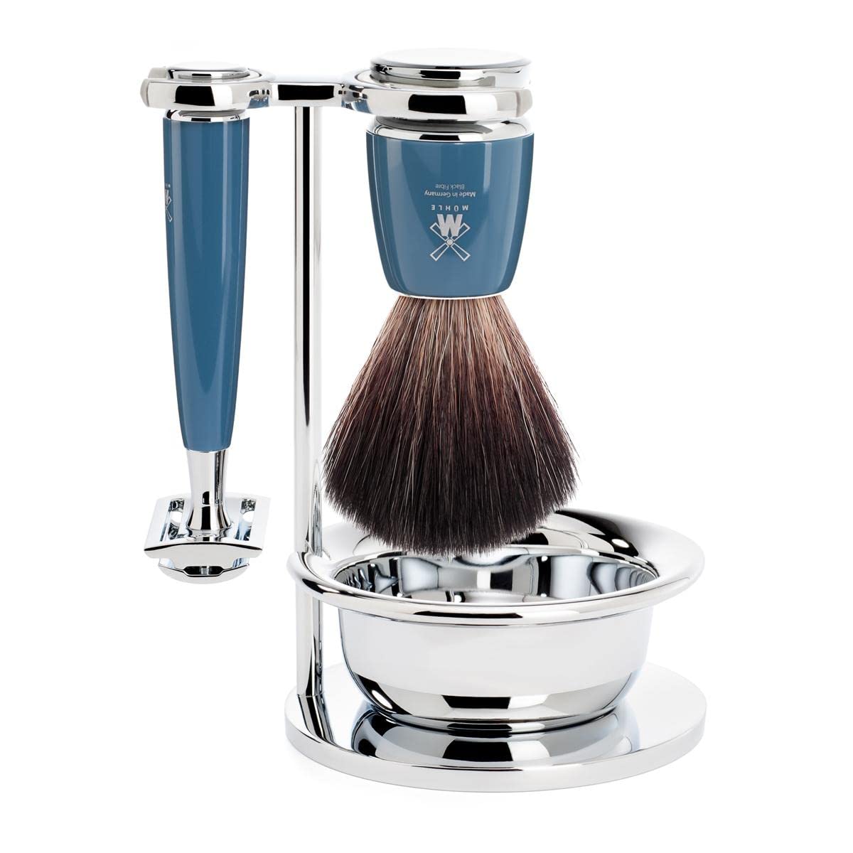 Premium MÜHLE RYTMO Black 4-Piece Safety Razor Set for Men - Closed Comb Black Fiber Shaving Kit with Barber-Grade Smooth Shave | Perfect for Daily Use, Travel & Gift for Grooming Enthusiasts