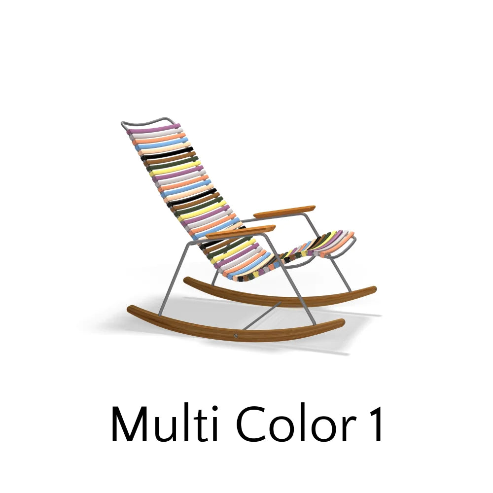 CLICK Outdoor Rocking Chair - Patio, Garden & Porch Relaxation - Comfortable All-Weather Wicker Rocking Chair for Backyard, Poolside & Deck Use