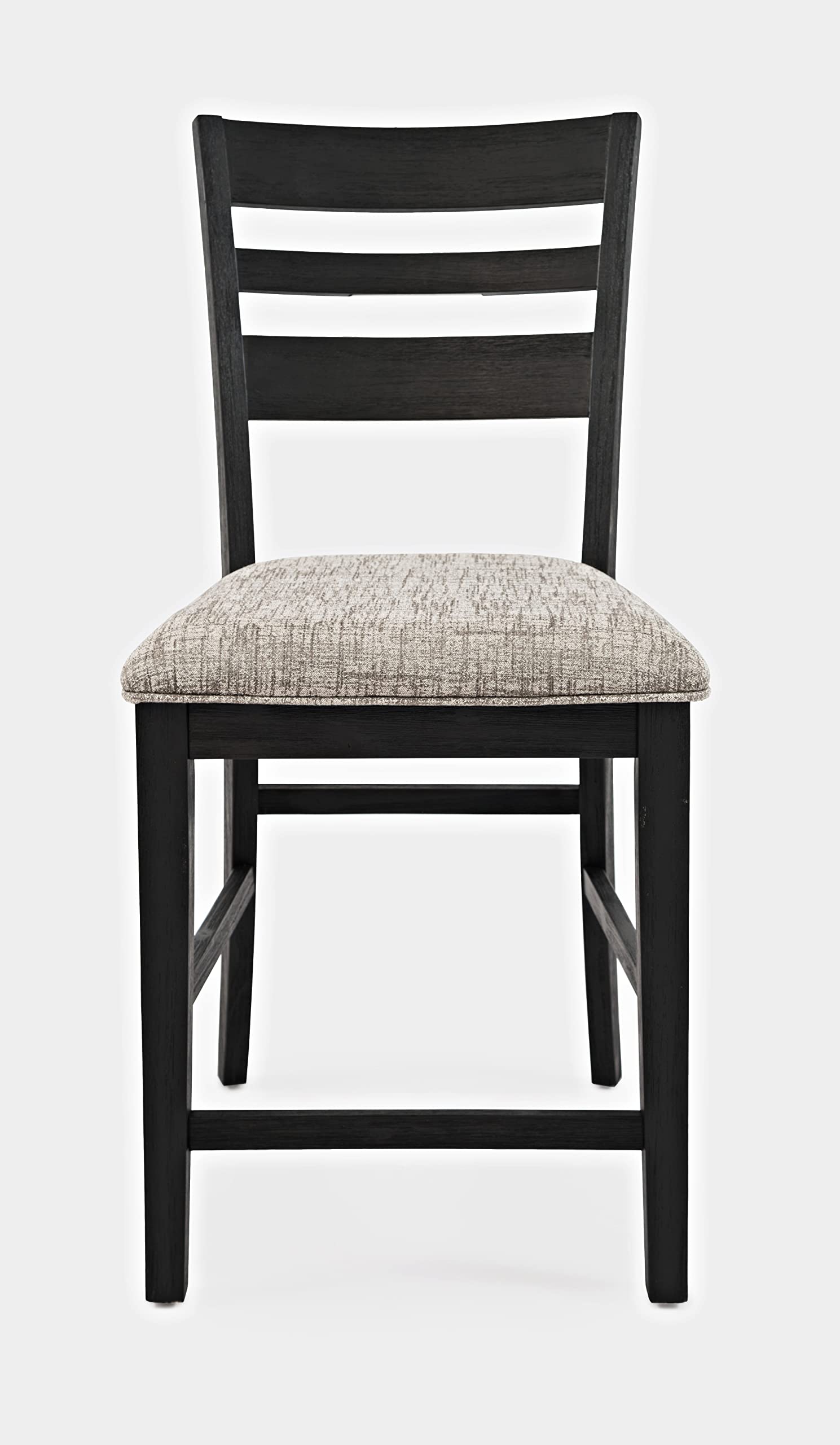 Jofran Altamonte Ladderback Stool Set - 2 Pack Counter Height Bar Stools, 20x23x42 Inches, Dark Charcoal - Perfect for Kitchen Island, Breakfast Bar & Home Pub Decor