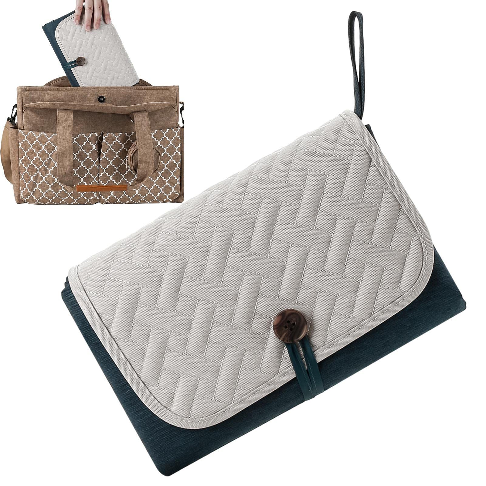 Portable Waterproof Diaper Changing Mat for Travel & Outdoor - Foldable Baby Changing Station with 2 Storage Pockets for Newborns (Girl & Boy) - Perfect for Diaper Bags, Strollers & On-the-Go Parenting