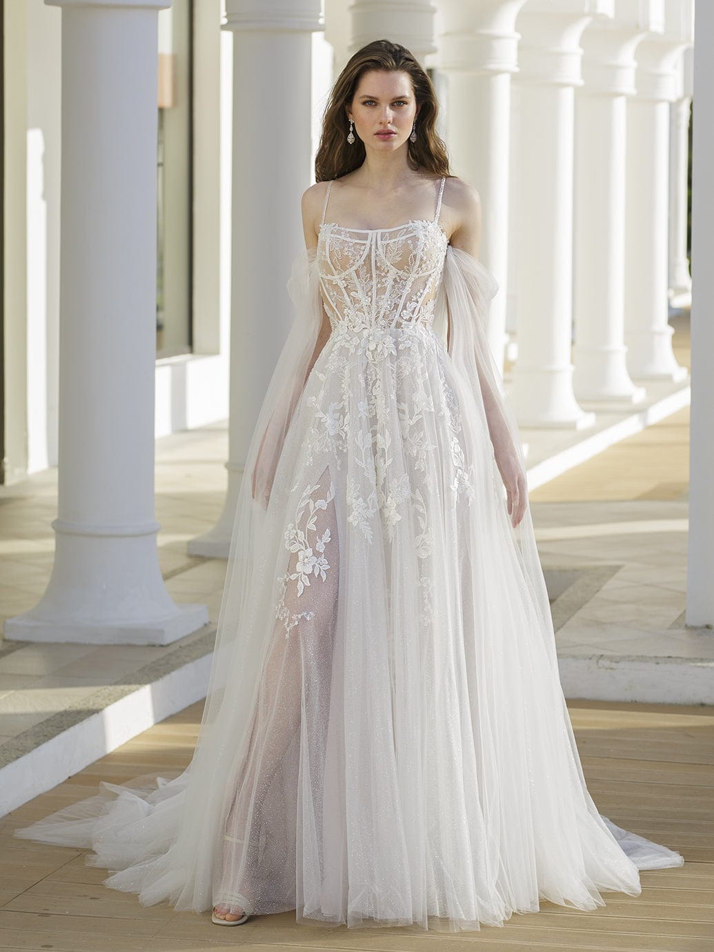 Enzoani Blue Robyn Wedding Dress - Elegant A-Line Lace Gown for Brides | Perfect for Church, Beach & Outdoor Ceremonies