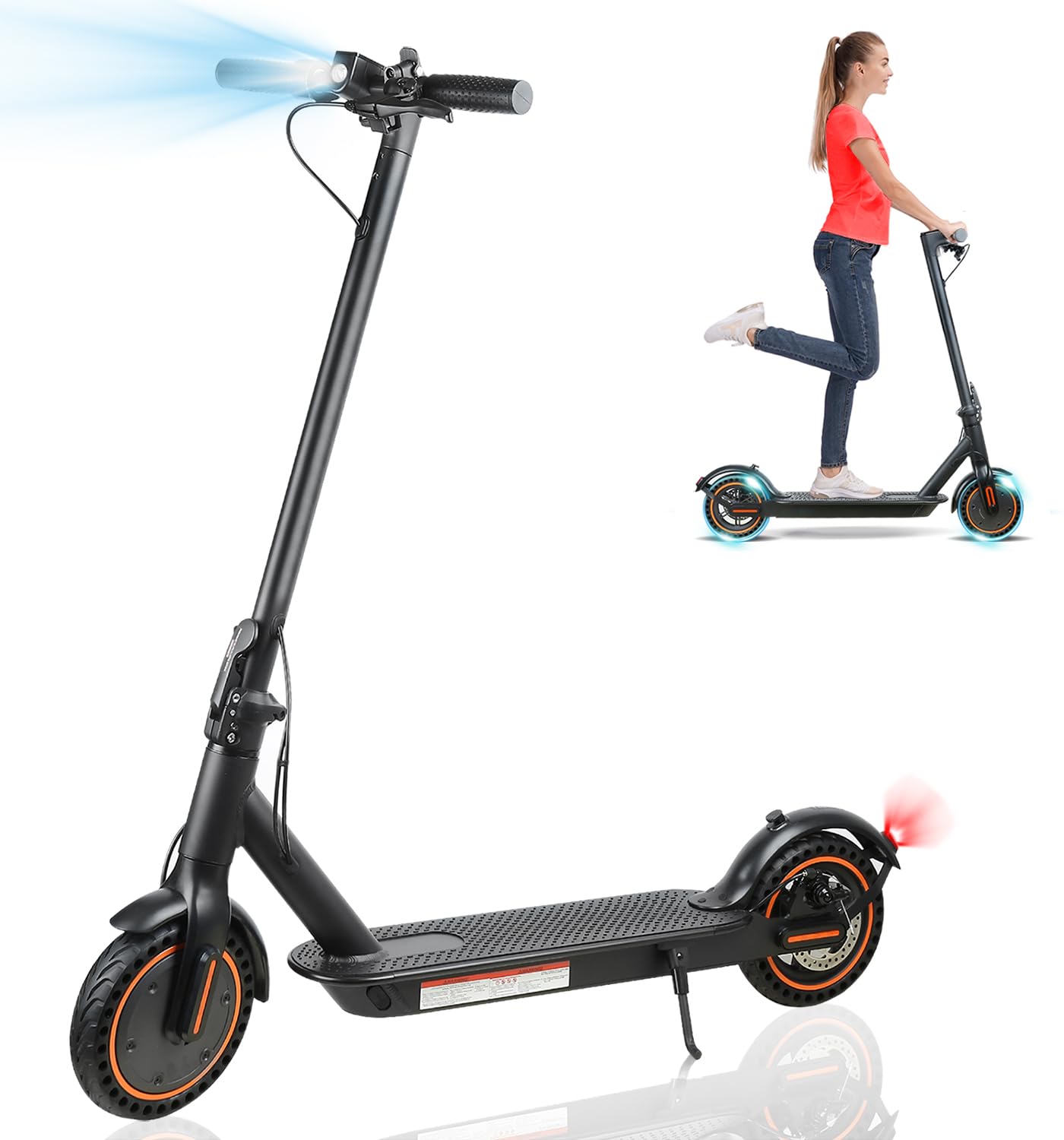 Premium Electric Scooter for Adults - 350W Motor, 19 Miles Range & 19 MPH Speed - 8.5