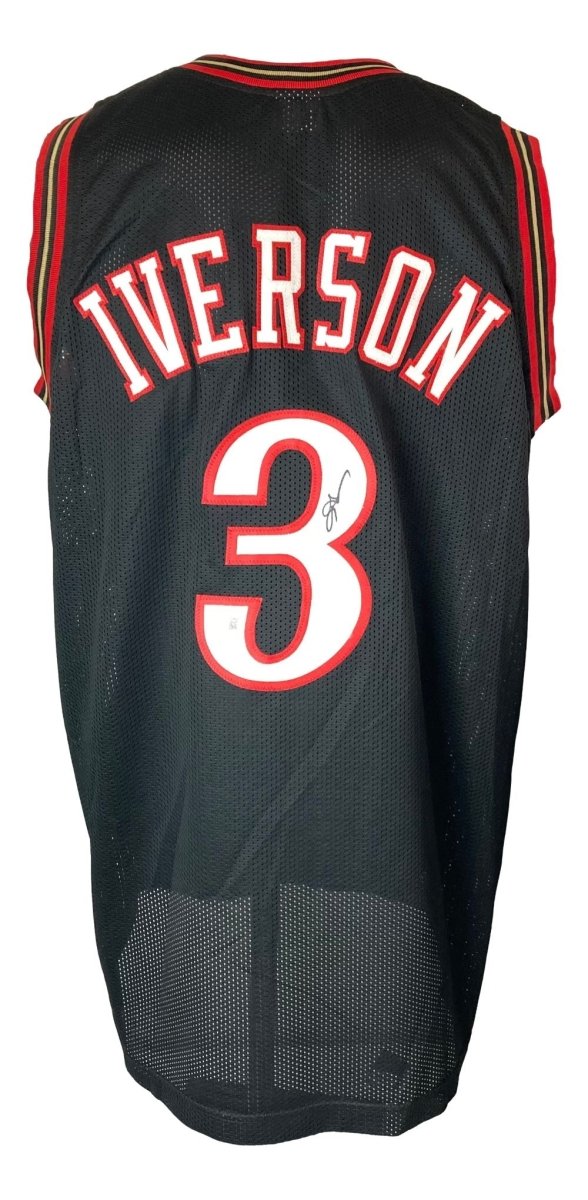 Allen Iverson Philadelphia 76ers Autographed Black Basketball Jersey - Authentic NBA Memorabilia for Fans & Collectors - Perfect for Display, Gifts, and Sports Memorabilia Collections